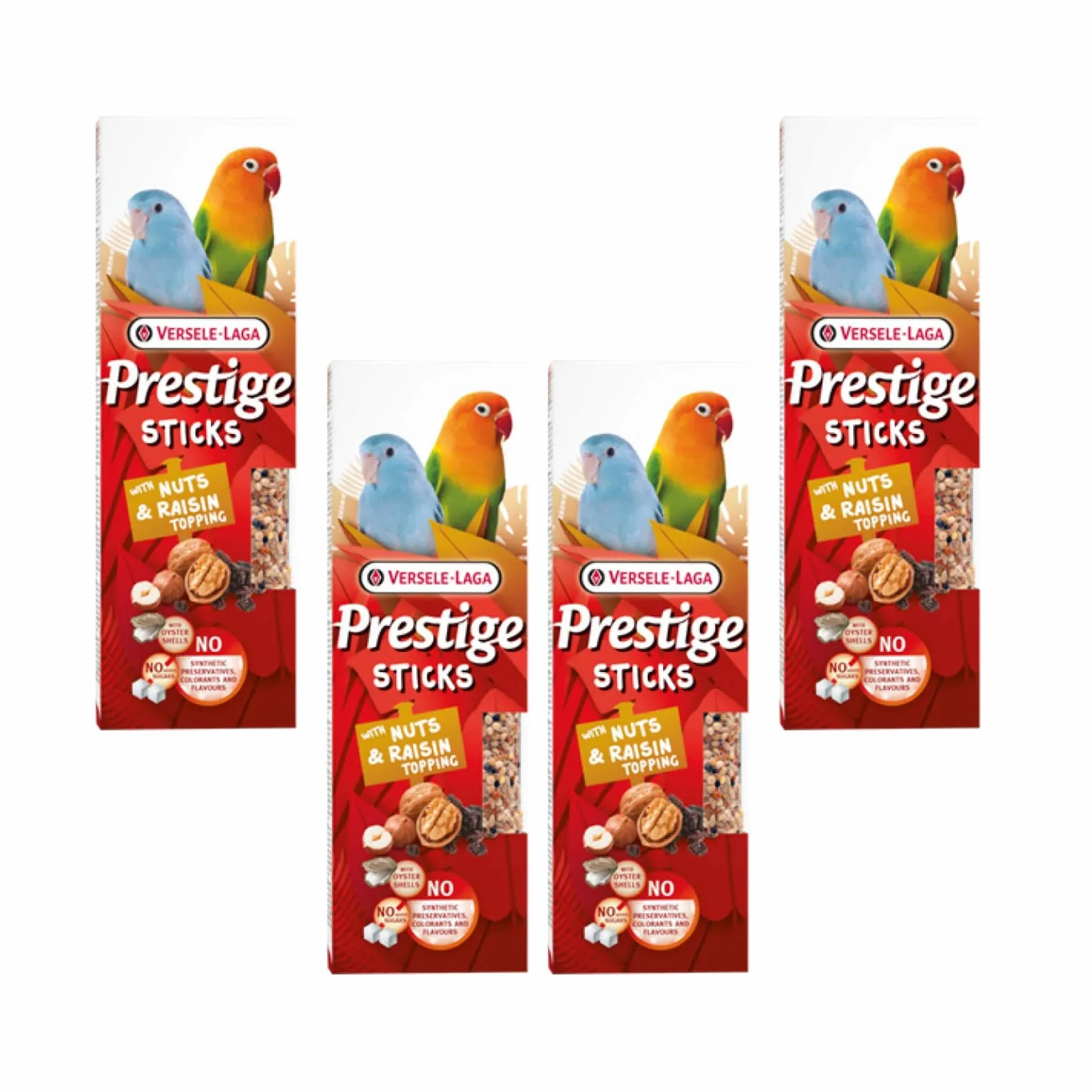 Versele-Laga Prestige Sticks Petits perroquets Noix Raisins 4 x 60 g Snack perruches