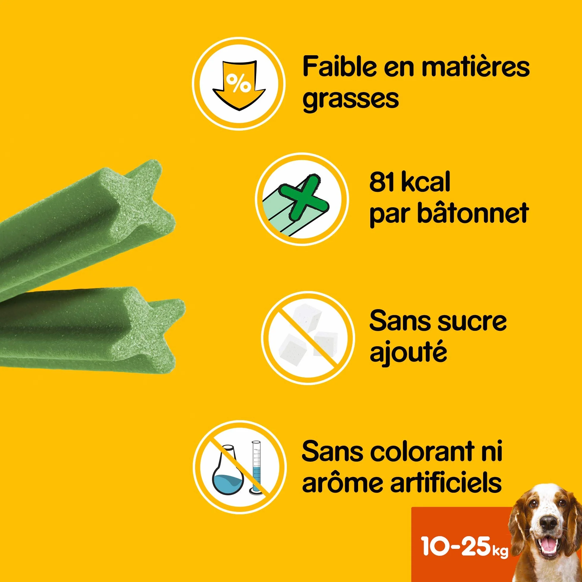Pedigree Dentastix Fresh Friandises pour chien moyen, 7 bâtonnets hygiène bucco-dentaire 200 g
