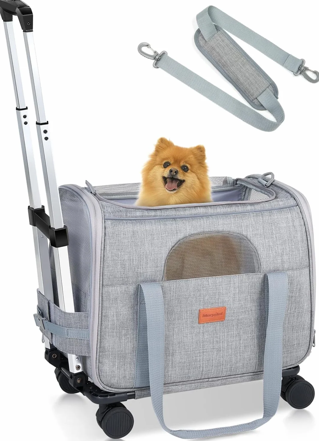 Morpilot Sac de Transport Pliable avec Roulettes pour Chat Petit Chien