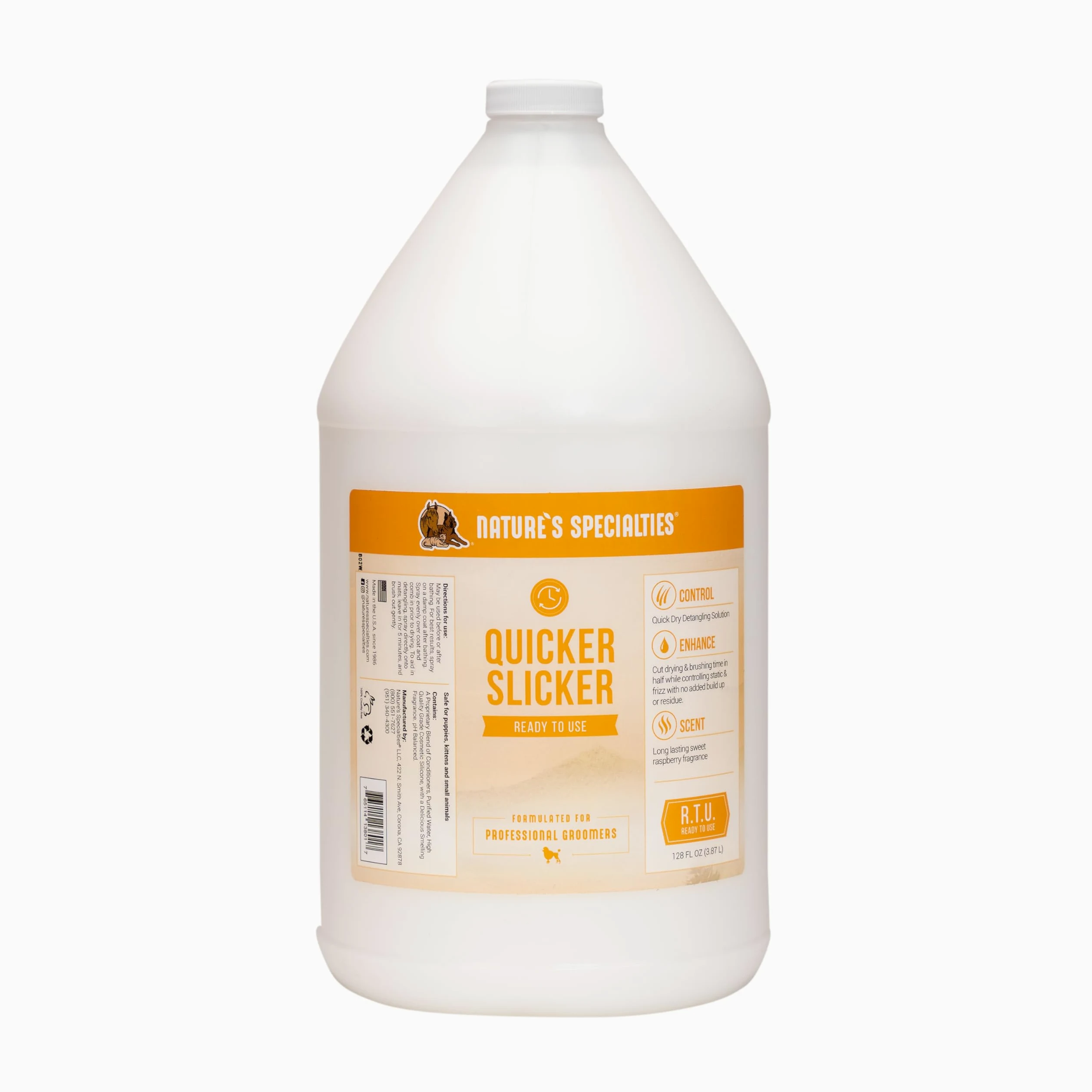 Nature's Specialties Spray démêlant pour chien Quicker Slicker prêt à l'emploi – Spray démêlant pour chien – Aide à rétablir l'humidité, 3,8 l