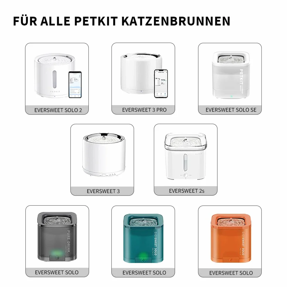 PETKIT Filtre à Eau pour Chat et Chien, 5 pièces, Compatible EVERSWEET 2.0 & 3.0 & CYBERTAIL, 0.25 kg