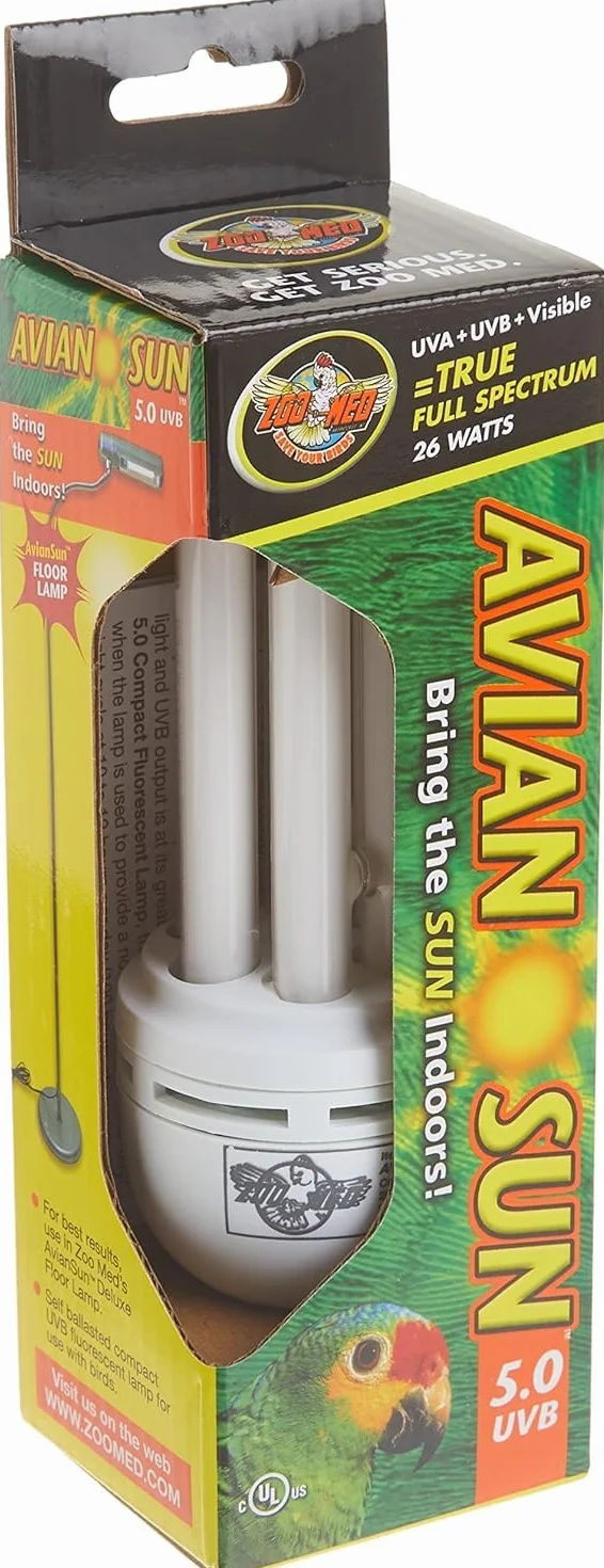 Zoo Med AvianSun 5.0 Lampe UVB 26 W pour volière d'oiseaux