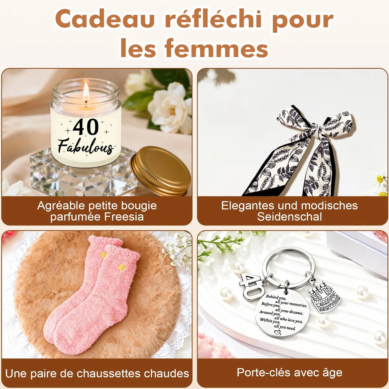 Coffret cadeau anniversaire personnalisé pour femme 30 40 50 60 ans vintage 1996 1986 1976 1966
