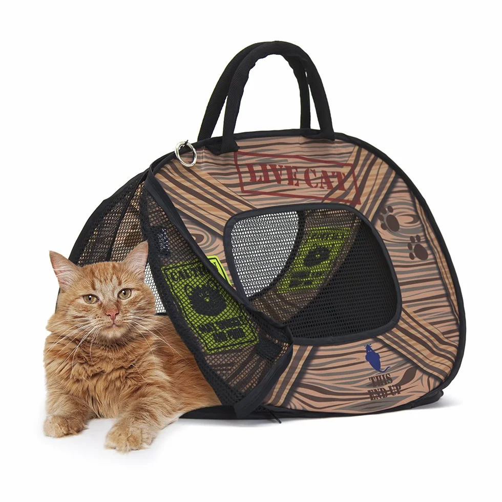 Sac de Transport Pliable pour Chat SportPet Designs CM-0431-CS01 Bleu/Marron