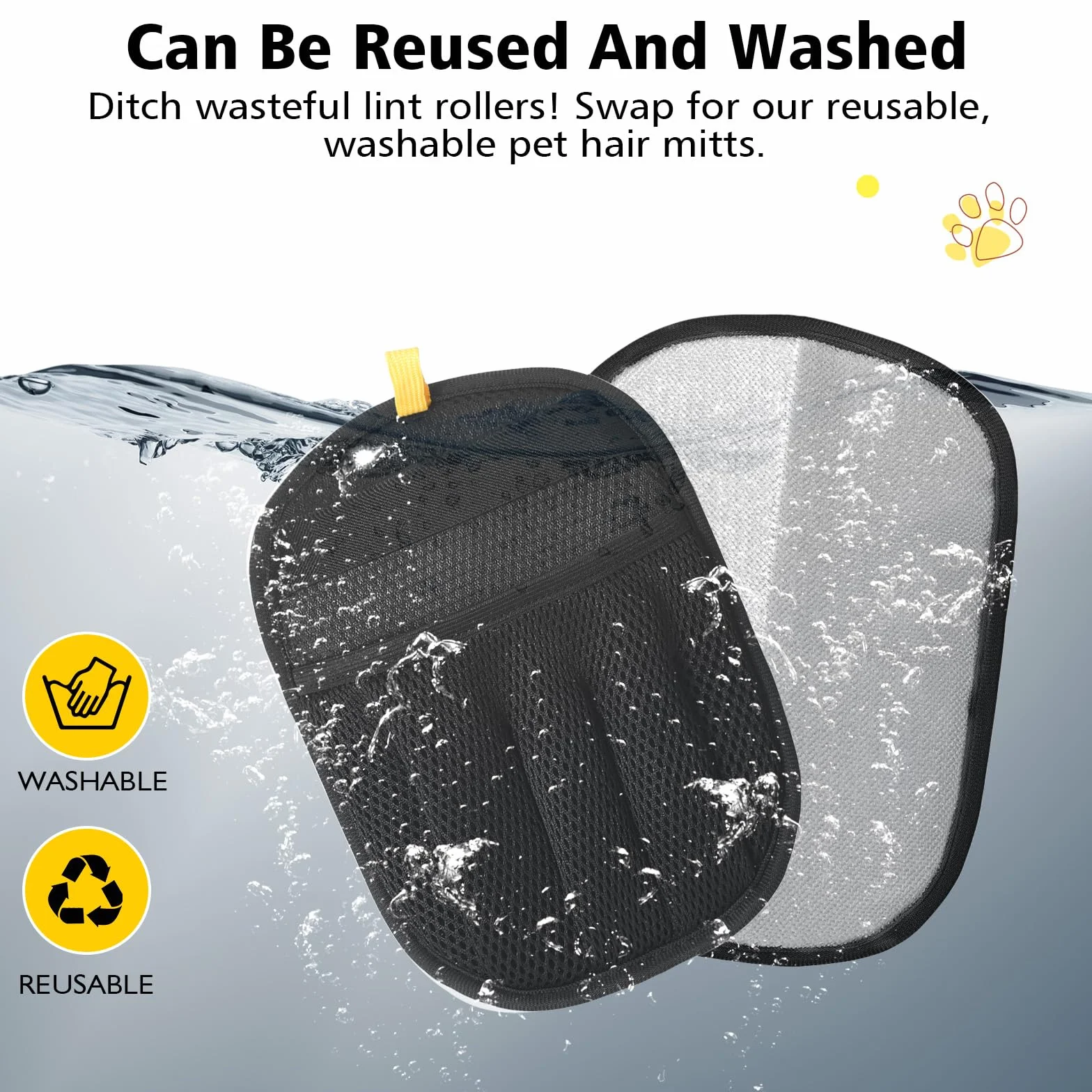 Zivacate Gant Anti Poils Animaux Réutilisable Électrostatique 2 Pièces