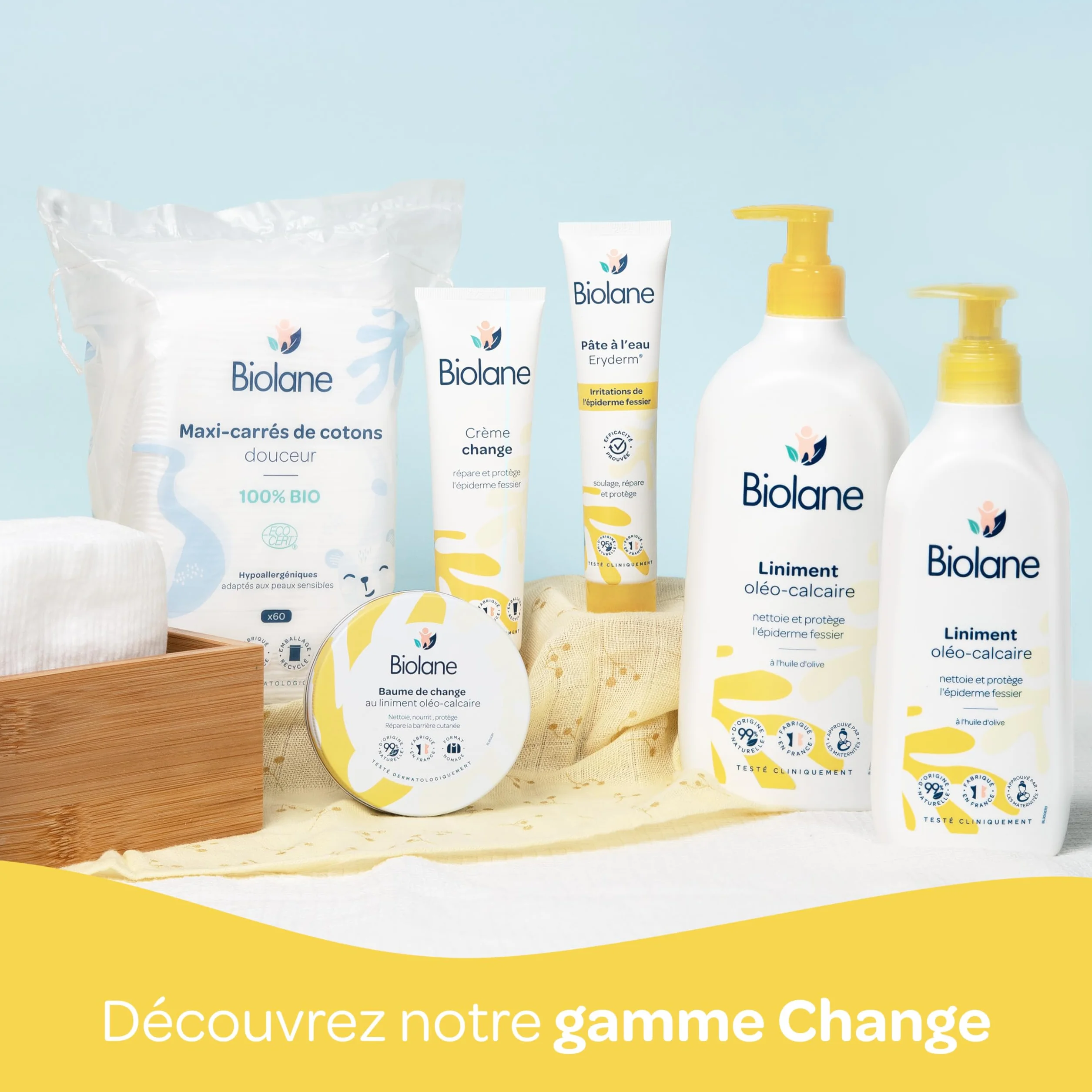BIOLANE Liniment oleo calcaire Bébé Nettoyant sans rinçage 99% Origine naturelle Peaux Sensibles 700ml Fabriqué en France