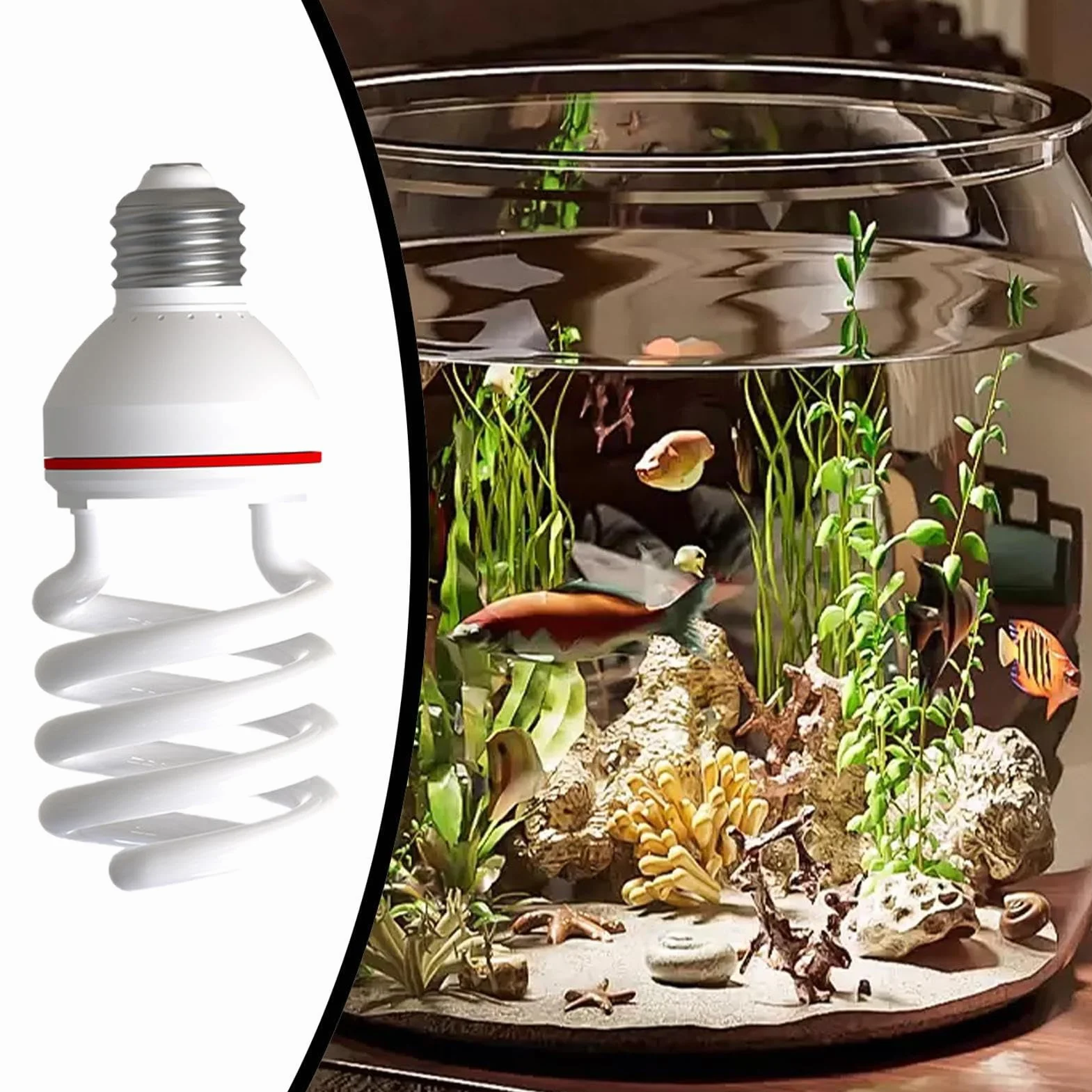 Lampe Chauffante 26W UVB Jour pour Dragon Barbu Tortue Serpent Grenouille Gecko Terrarium