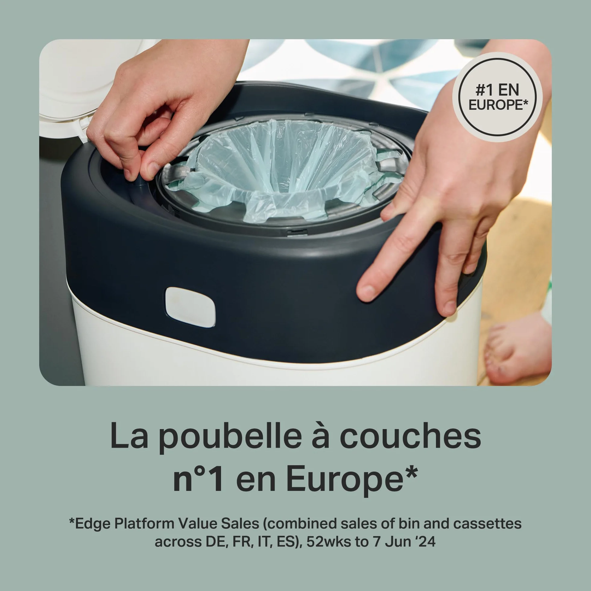 Tommee Tippee Cassettes de recharge originales Poubelle à couches Twist and Click Advanced, Lot de 8, 10,5 m