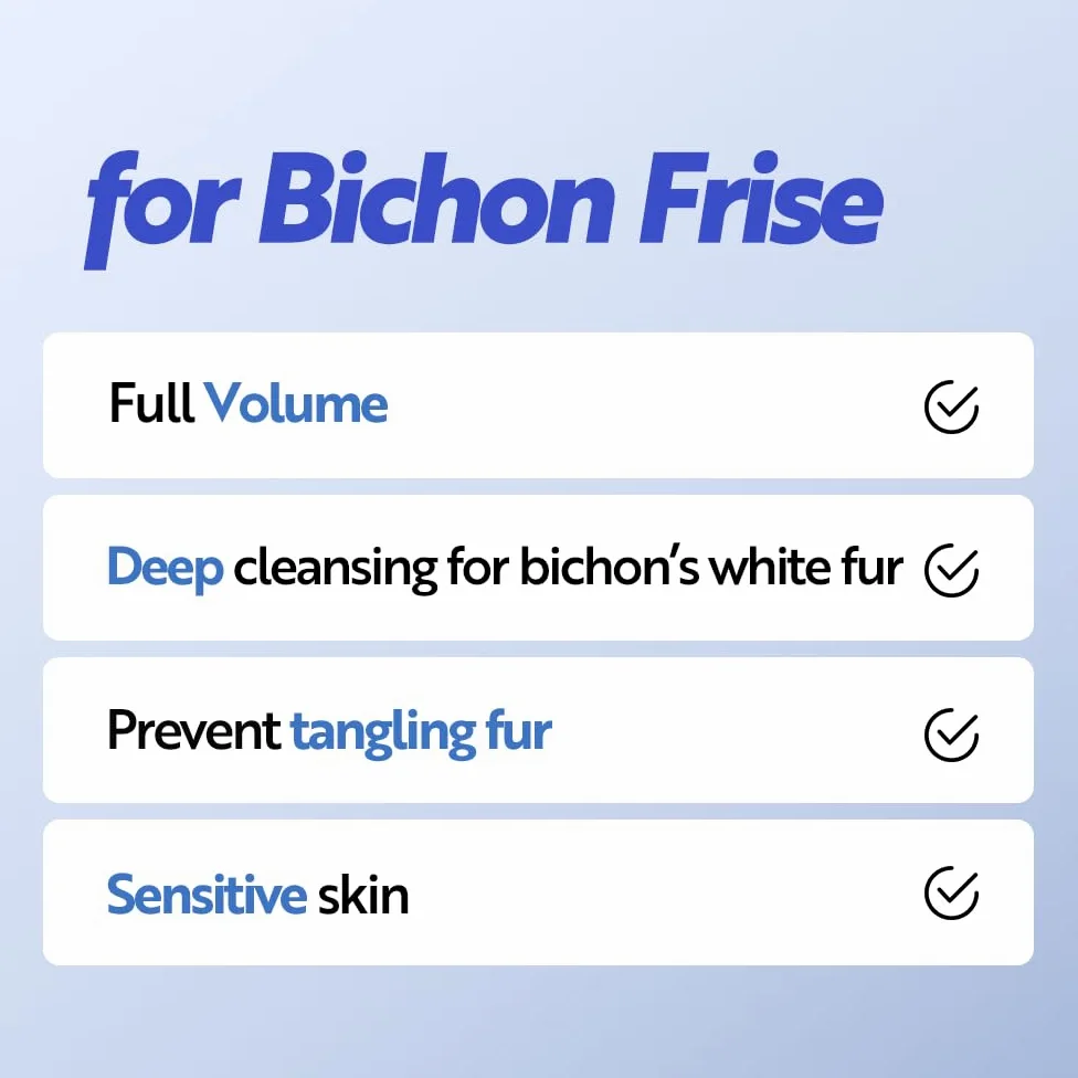 HYPONIC Shampooing pour bichon frisé – Shampooing hypoallergénique et spécifique à la race pour un volume complet, un nettoyage en profondeur et une élasticité des cheveux (10,14 fl oz)