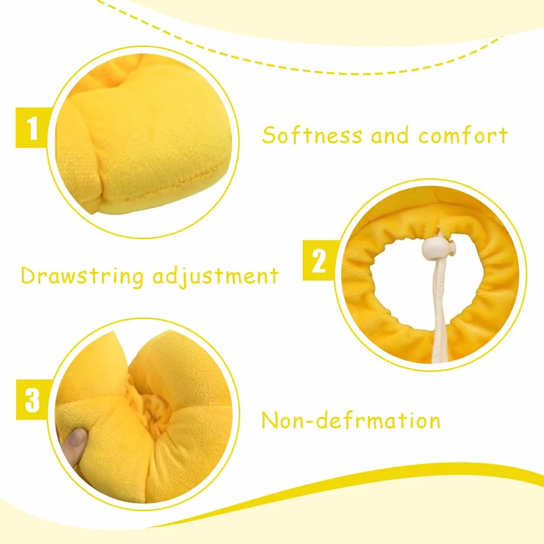 Collier Collerette Respirant Anti-Fuite pour Chat M, Daim Coton Cheveux Non Teints