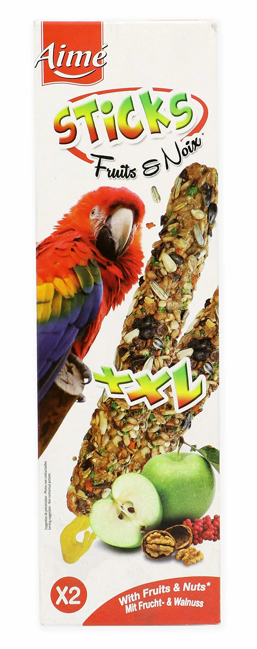 Aime Baguettes aux Fruits/Noix pour Perroquets XXL