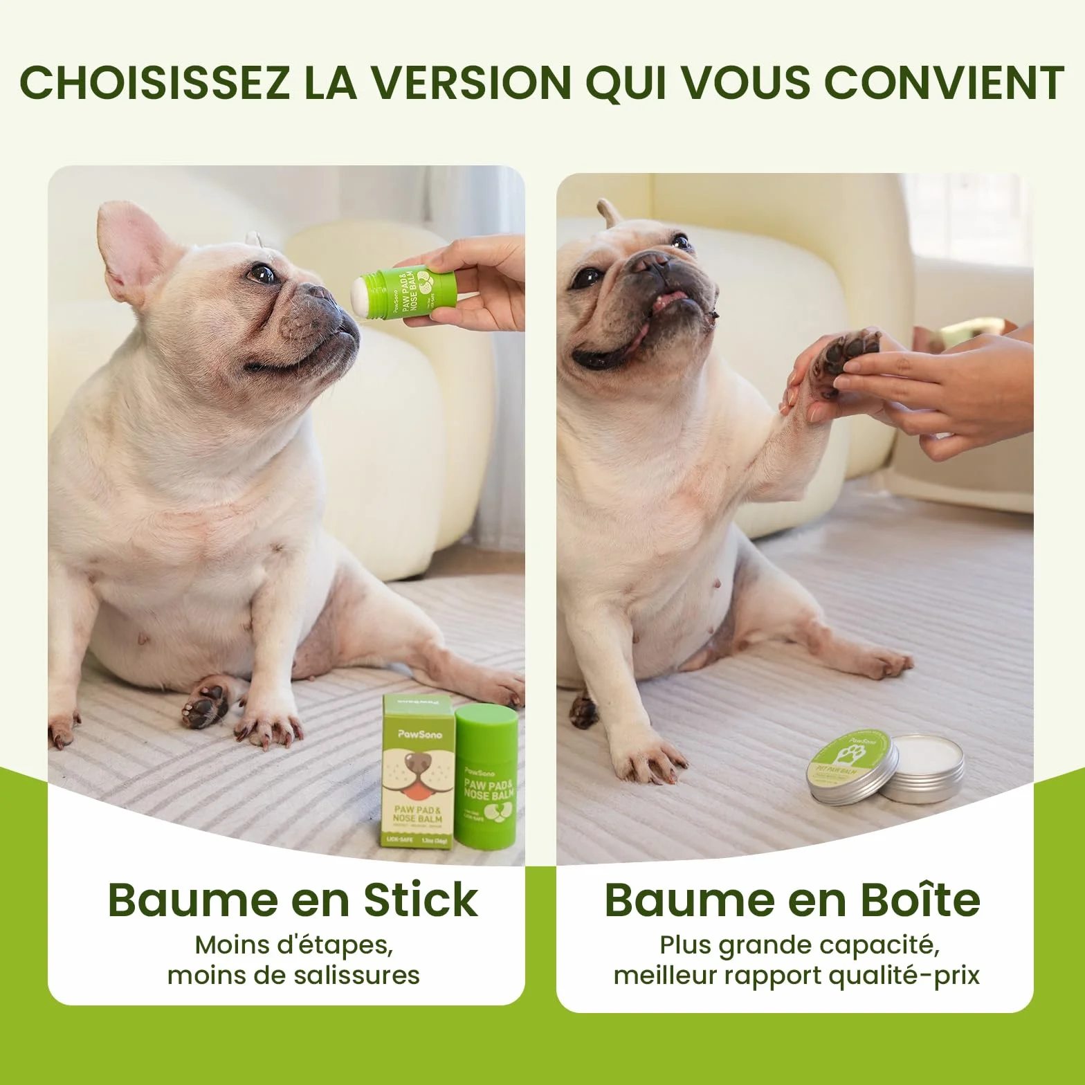 PawSono Baume Coussinets et Truffe Chien 100% Naturel Beurre de Karité & Huile de Coco Soin Hydratant Protecteur