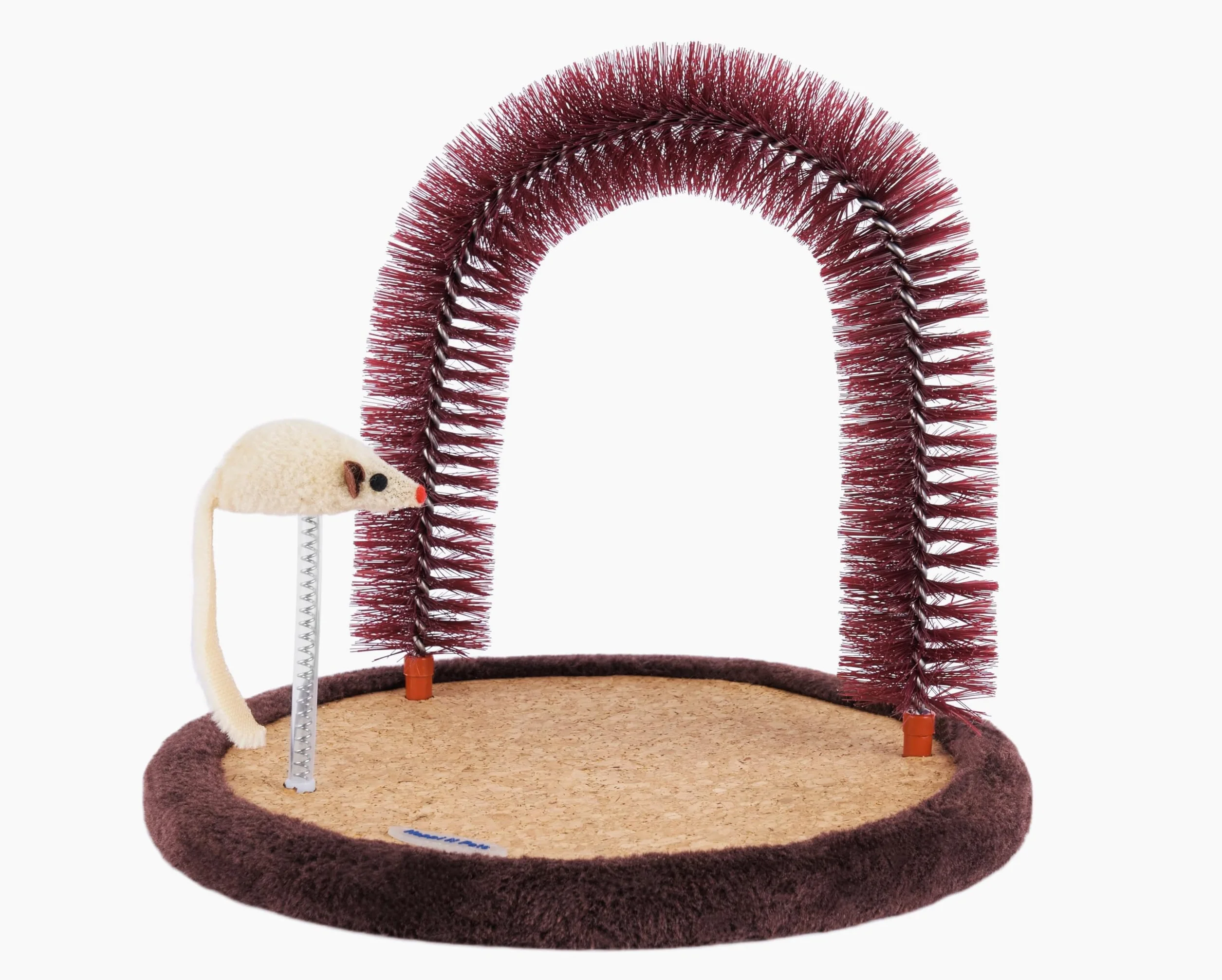 Happi N Pets Brosse à Poils pour Chat avec Grattoir Robuste et Herbe à Chat