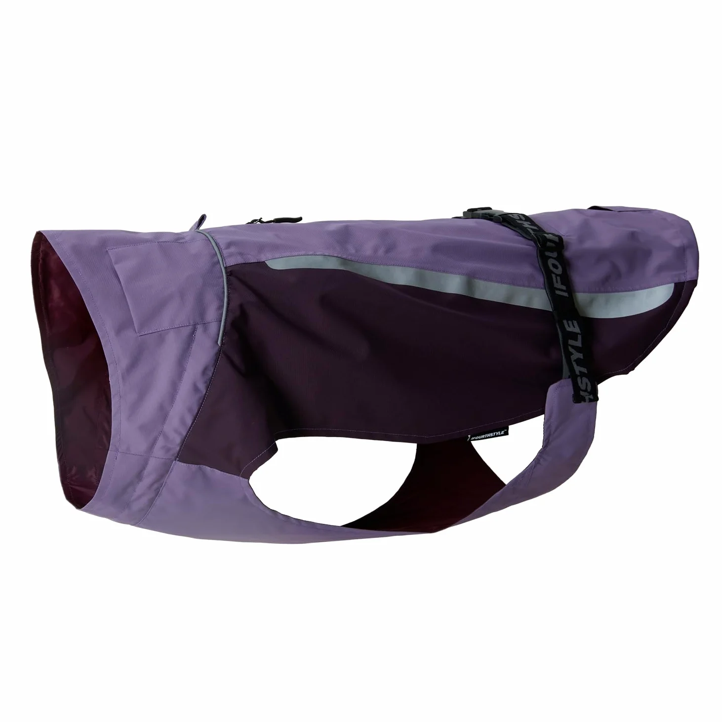 Manteau de pluie imperméable pour chien avec veste de pluie légère et réfléchissante (longueur du dos 65 cm, violet)