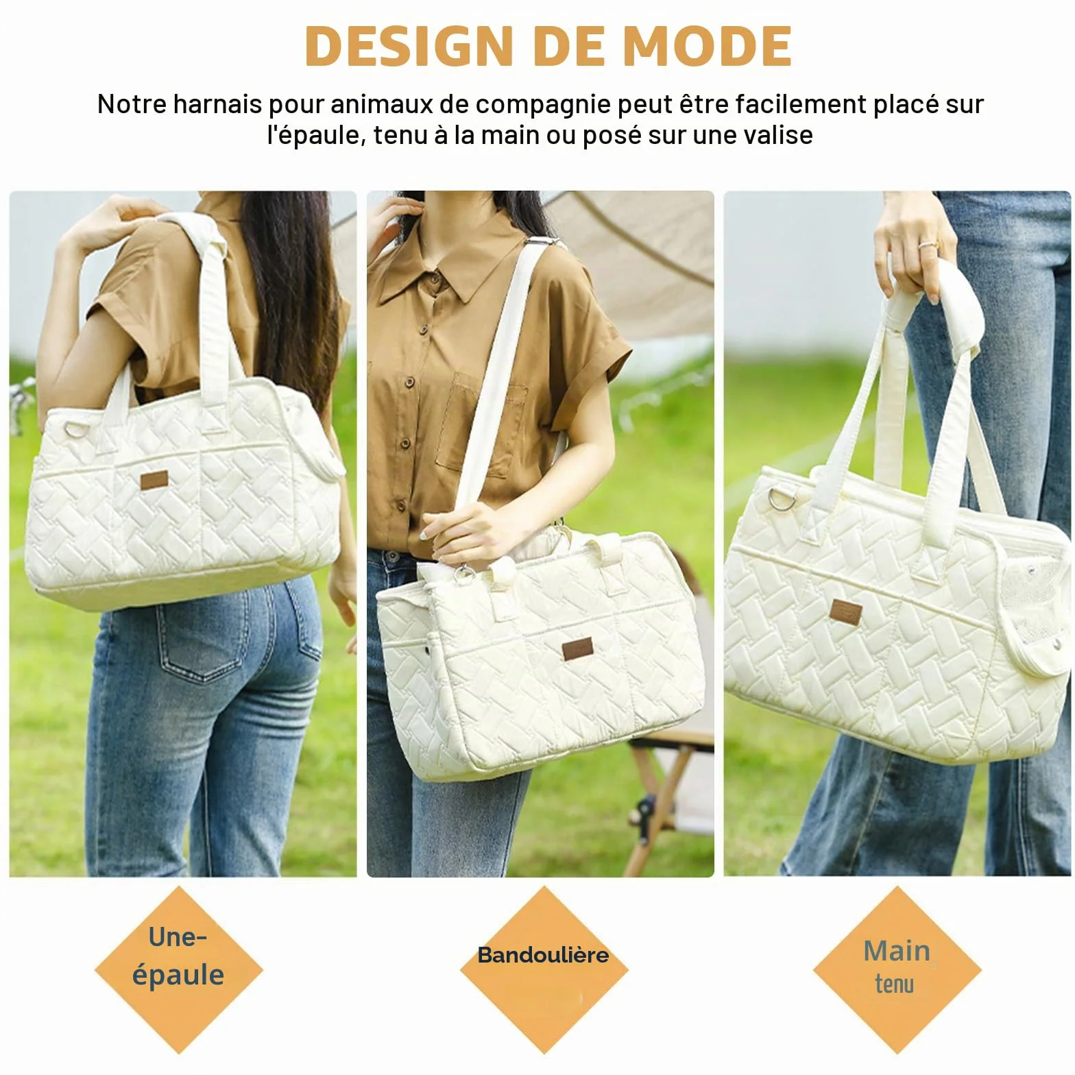 Sac de transport pour chiens jusqu'à 5 kg – Sac de transport pour petits chiens et chats, pliable, respirant, avec ceinture de sécurité, poches, sac de transport, idéal pour l'extérieur, les voyages