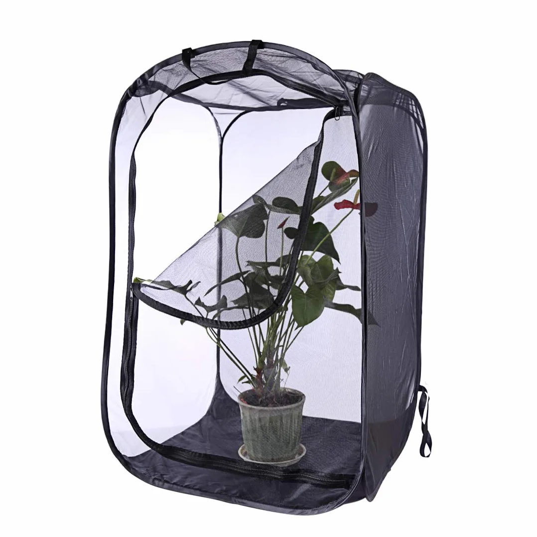 Insecte Papillon Cage de Protection Pliable Noir 60x60x90 cm Large