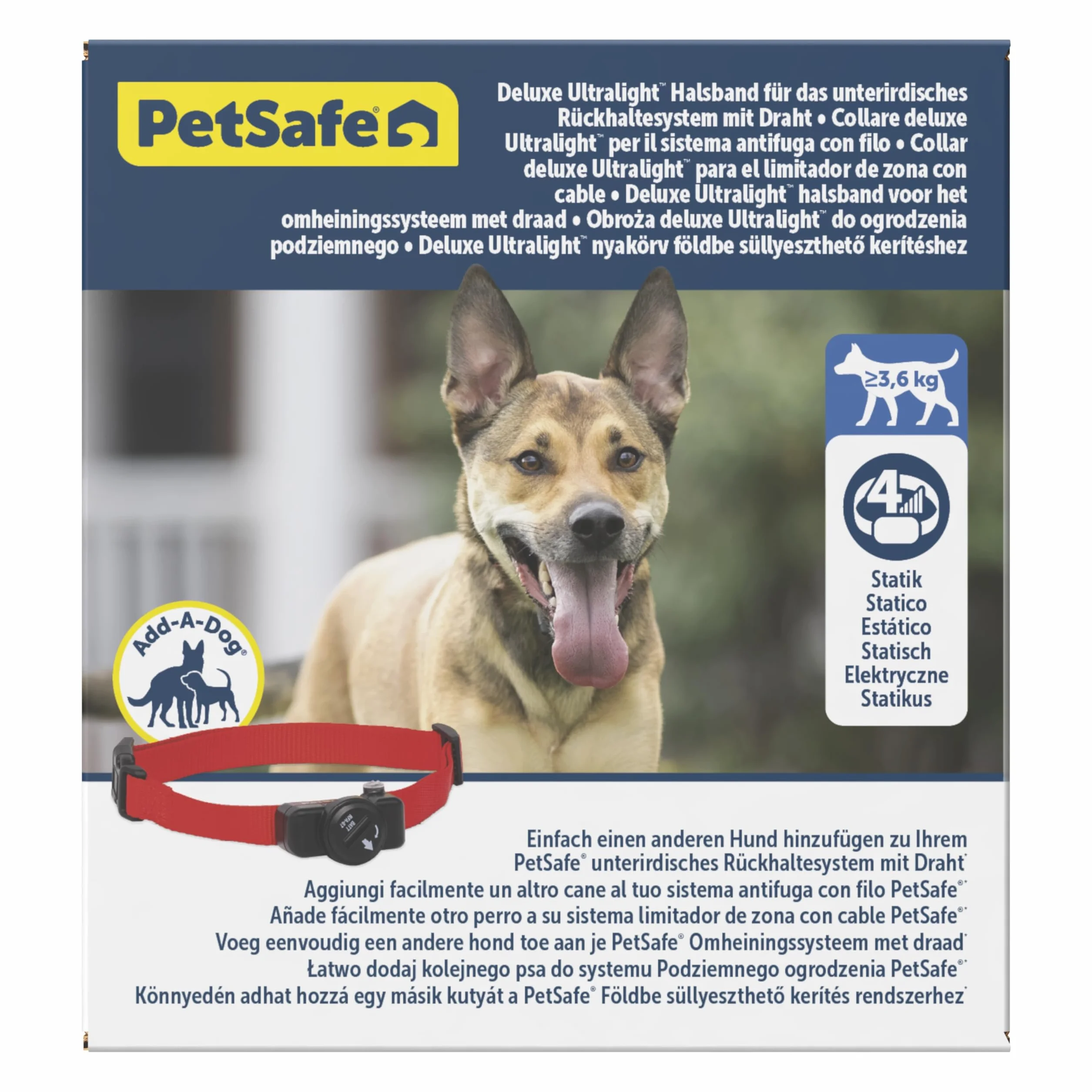 Petsafe Collier Anti-Fugue Deluxe pour Chien avec Fil, Léger, 4 Niveaux Stimulation, Mode Signal Sonore, Résistant à la Pluie