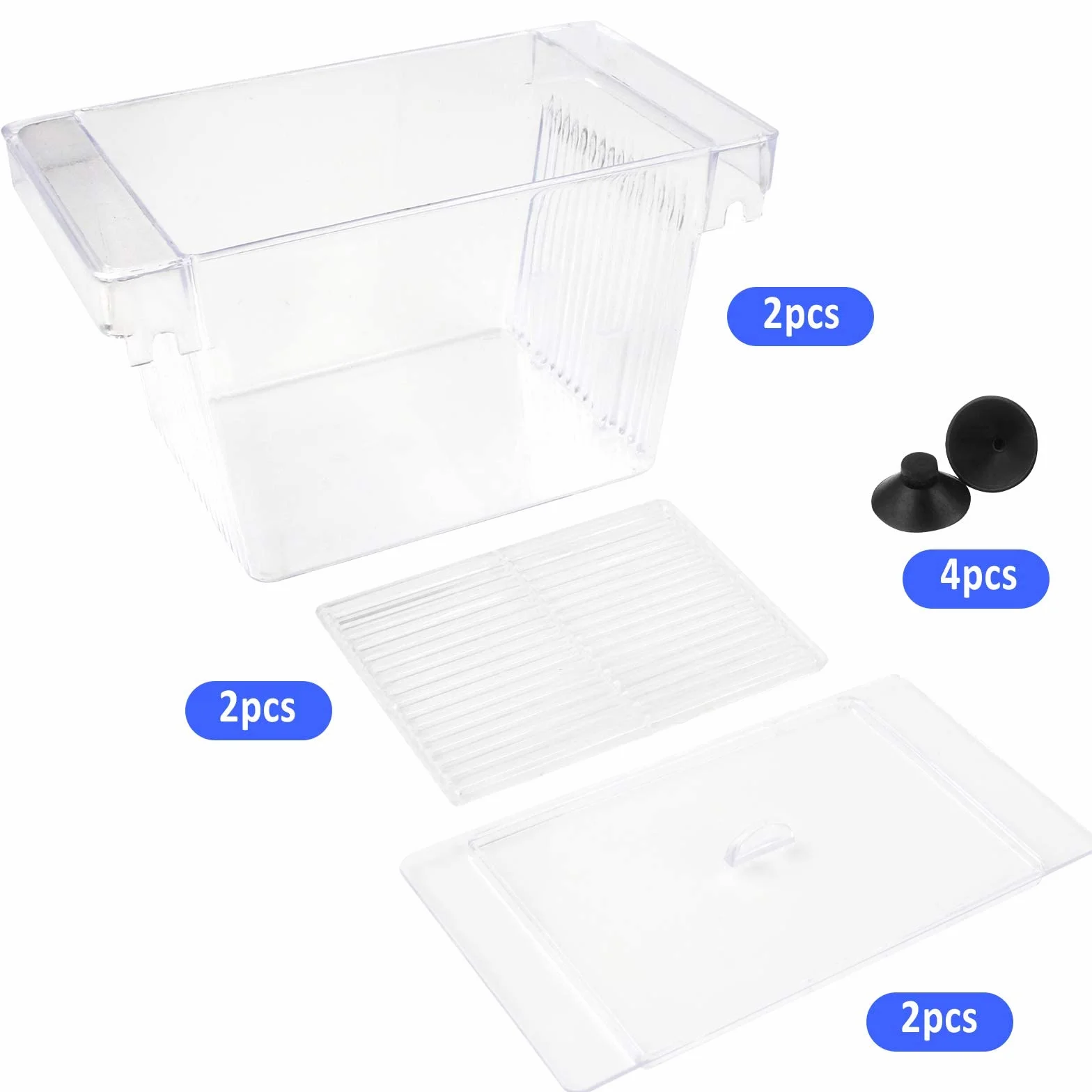 Pondoir Aquarium Plastique Bassin d'élevage Boîte d'Incubateur avec Ventouse