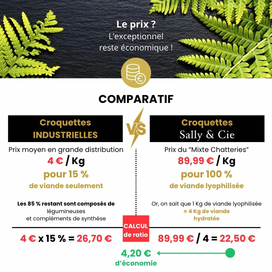 Croquette Barf Cuisse de Poulet hachée Lyophilisée pour Chat