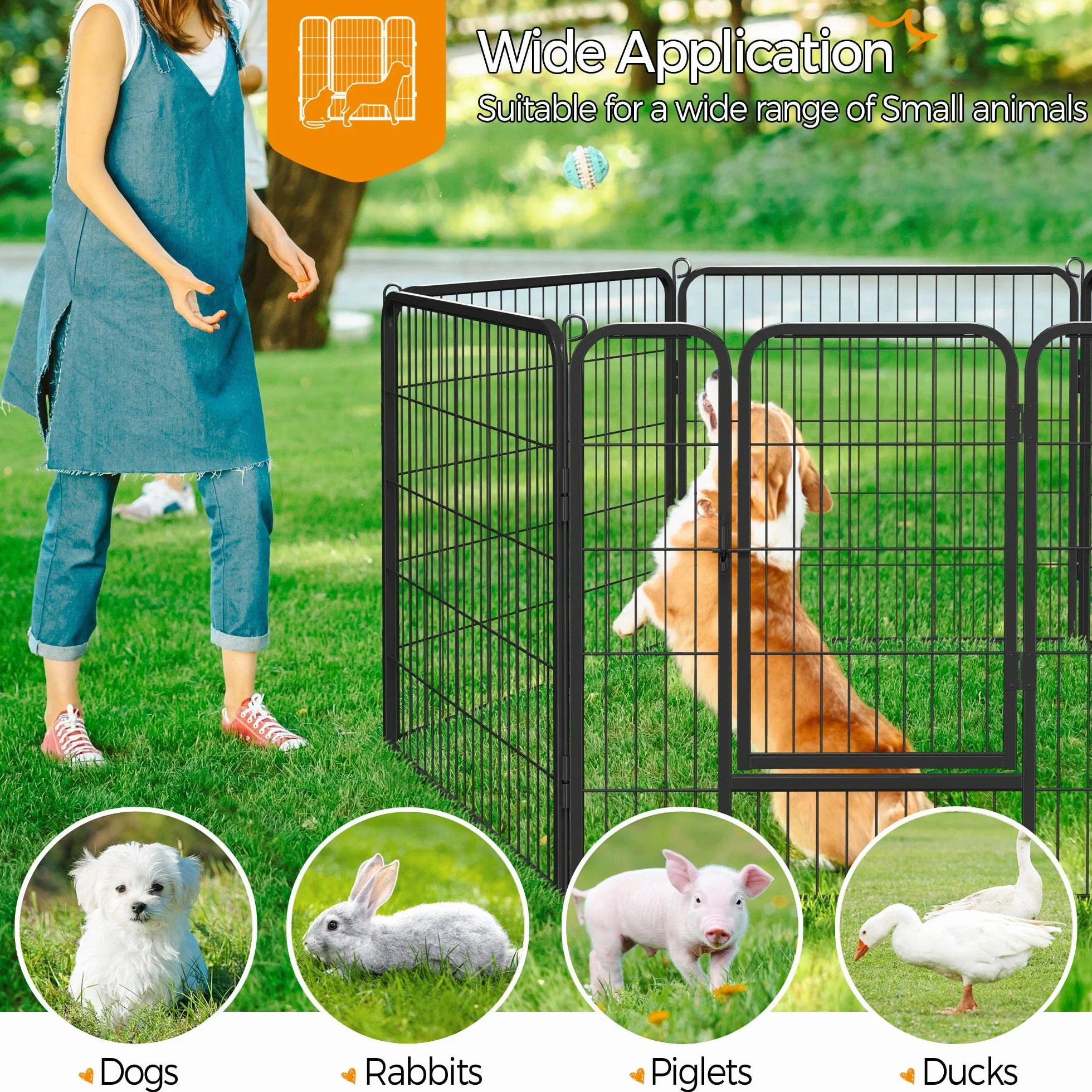 Yaheetech Parc pour Chien Enclos Interieur 6 Panneaux 80 x 80 cm Noir
