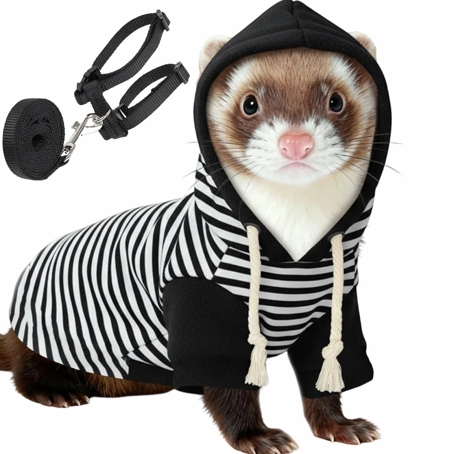 Vêtements pour Furet avec Harnais - Tenue Chaude et Douce pour Hamster, Écureuils, Chihuahuas, Chats