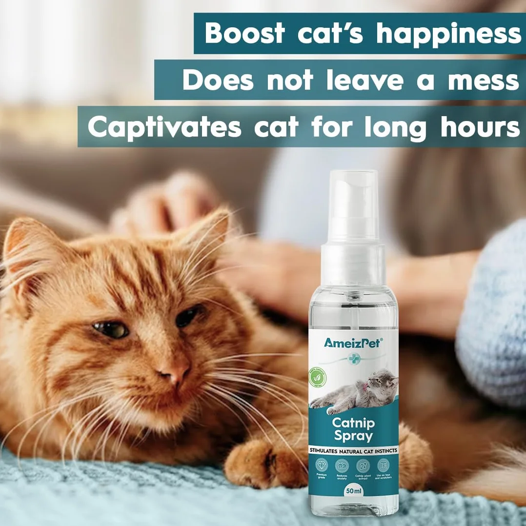 AmeizPet Spray d'herbe à Chat pour Chats 50 ML