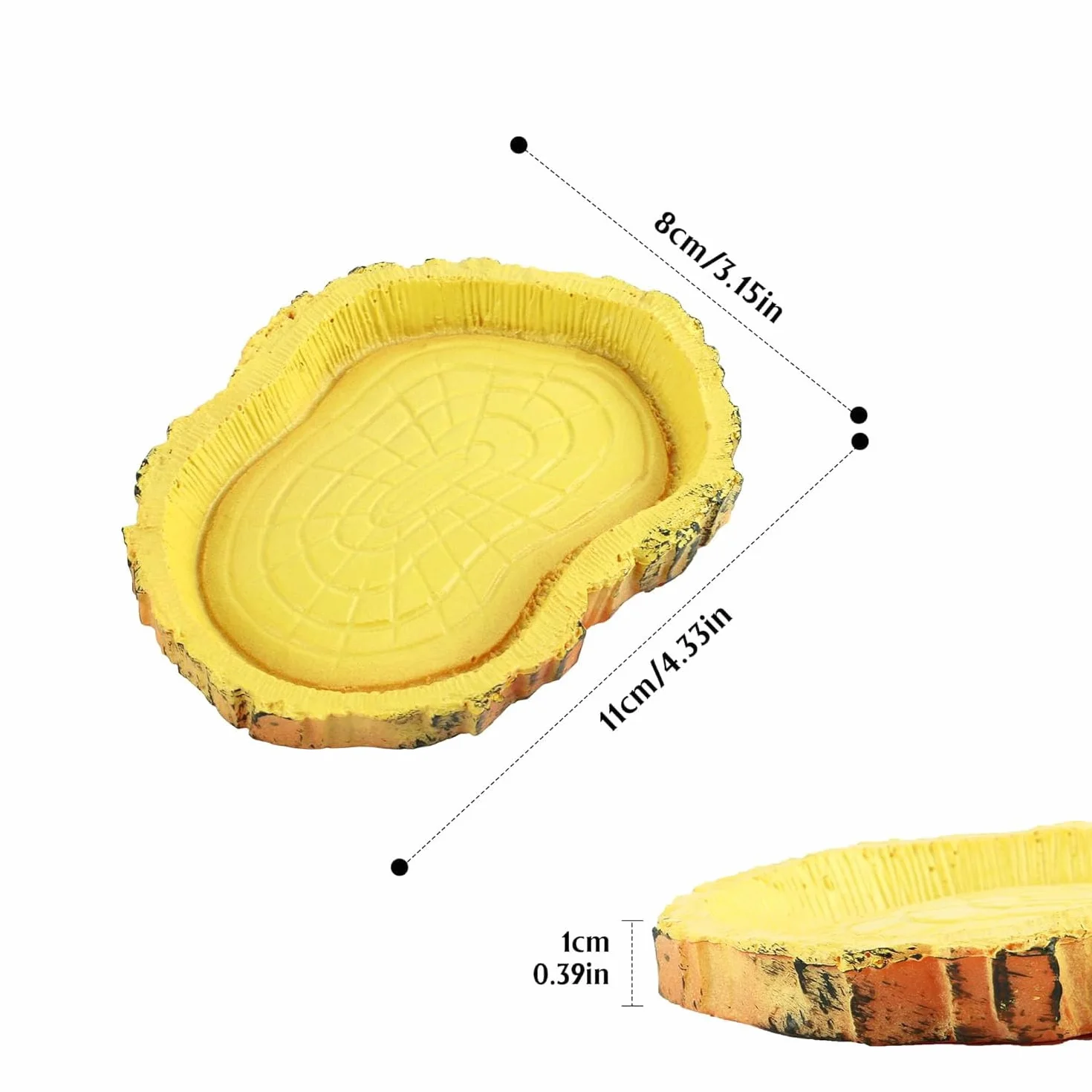 Gamelle Tortue Terrestre Bols à Eau pour Reptiles Abreuvoir 2 Pièces