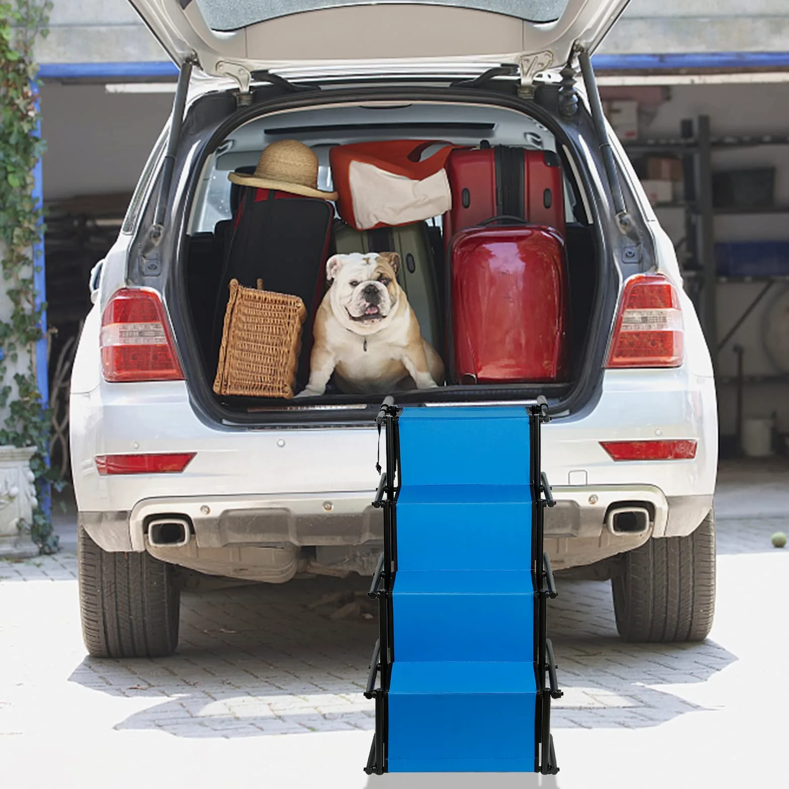 OHMG Rampe pliable et réglable pour chiens - Échelle pour animaux de compagnie grands et petits - Rampe voiture pour tous les véhicules - 75 kg