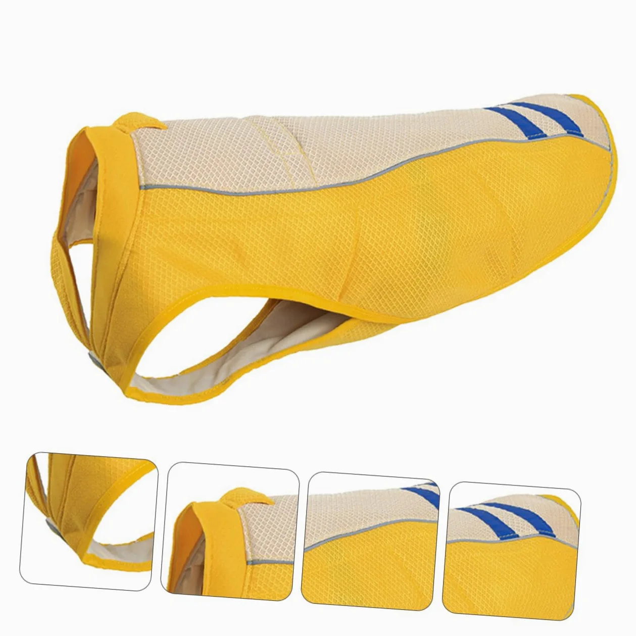 Abaodam Gilet Rafraîchissant Jaune Pratique pour Chien en Polyester Prévention Coup de Chaleur Sorties et Fêtes du Week-End