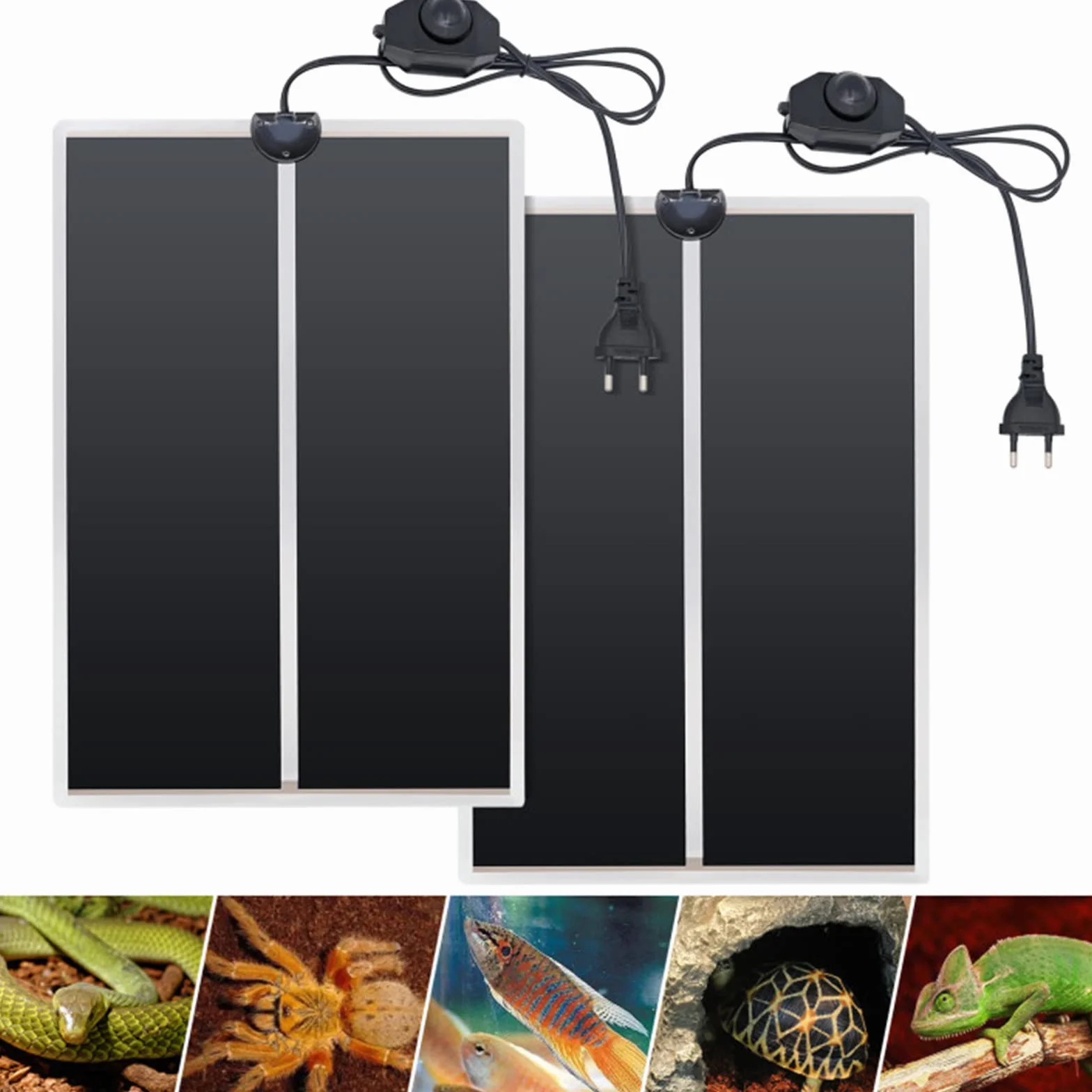 Tapis Chauffants pour Reptiles 20 W 28 x 42 cm avec Contrôle Thermostatique Lot de 2