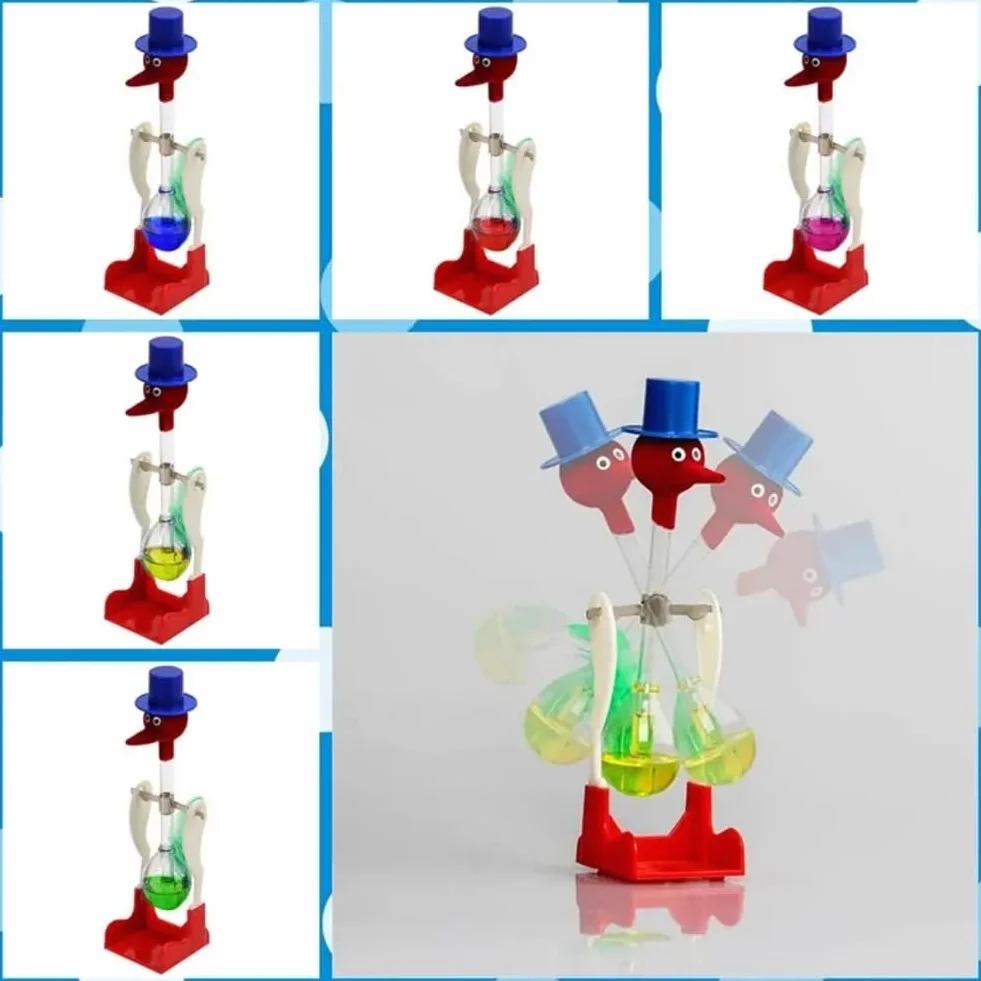 Oiseau à Boire Transparent Mouvement Perpétuel Fluide Jouet Éducatif