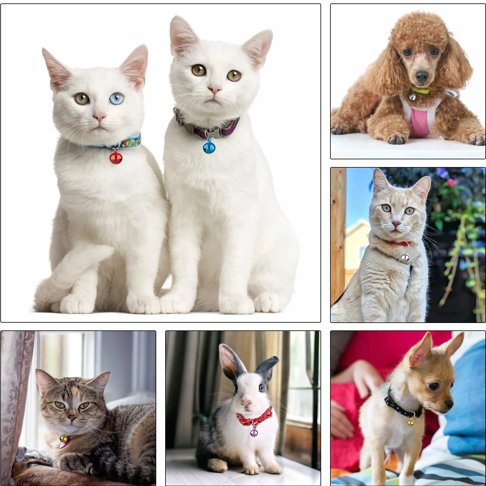 Molain Cloches de chat 24 pièces avec porte clés, Cloches de collier de chien formation Jingle Bell