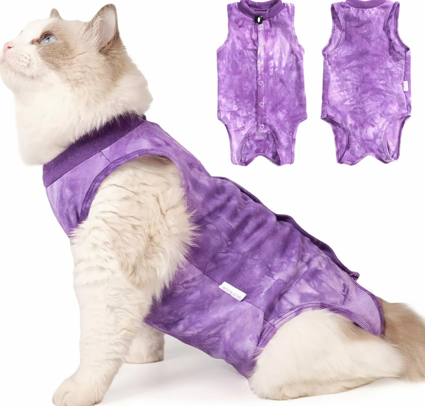 Combinaison Anti Léchage pour Chat Femelle Mâle après Stérilisation - Alternative au Collier de Récupération