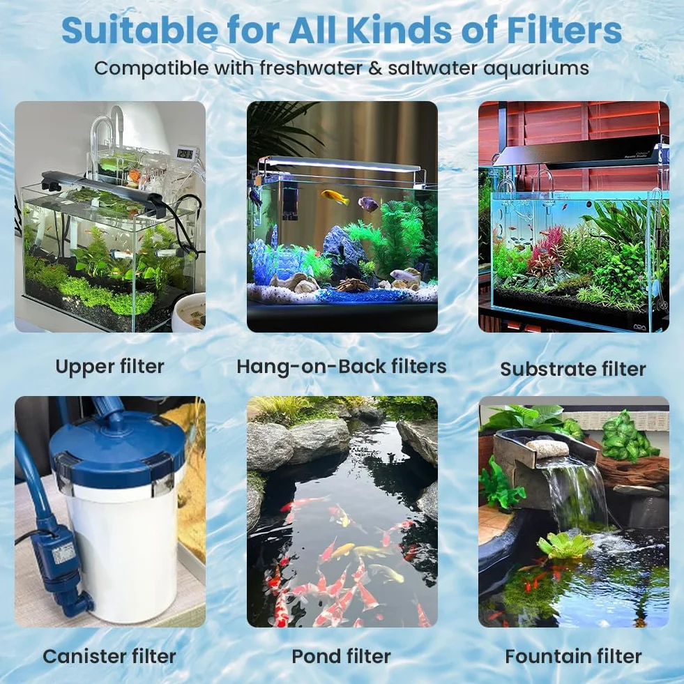 Tampons Filtrants en Mousse 50 PPI Réutilisables 47×47×2 cm pour Aquarium et Bassins de Koi