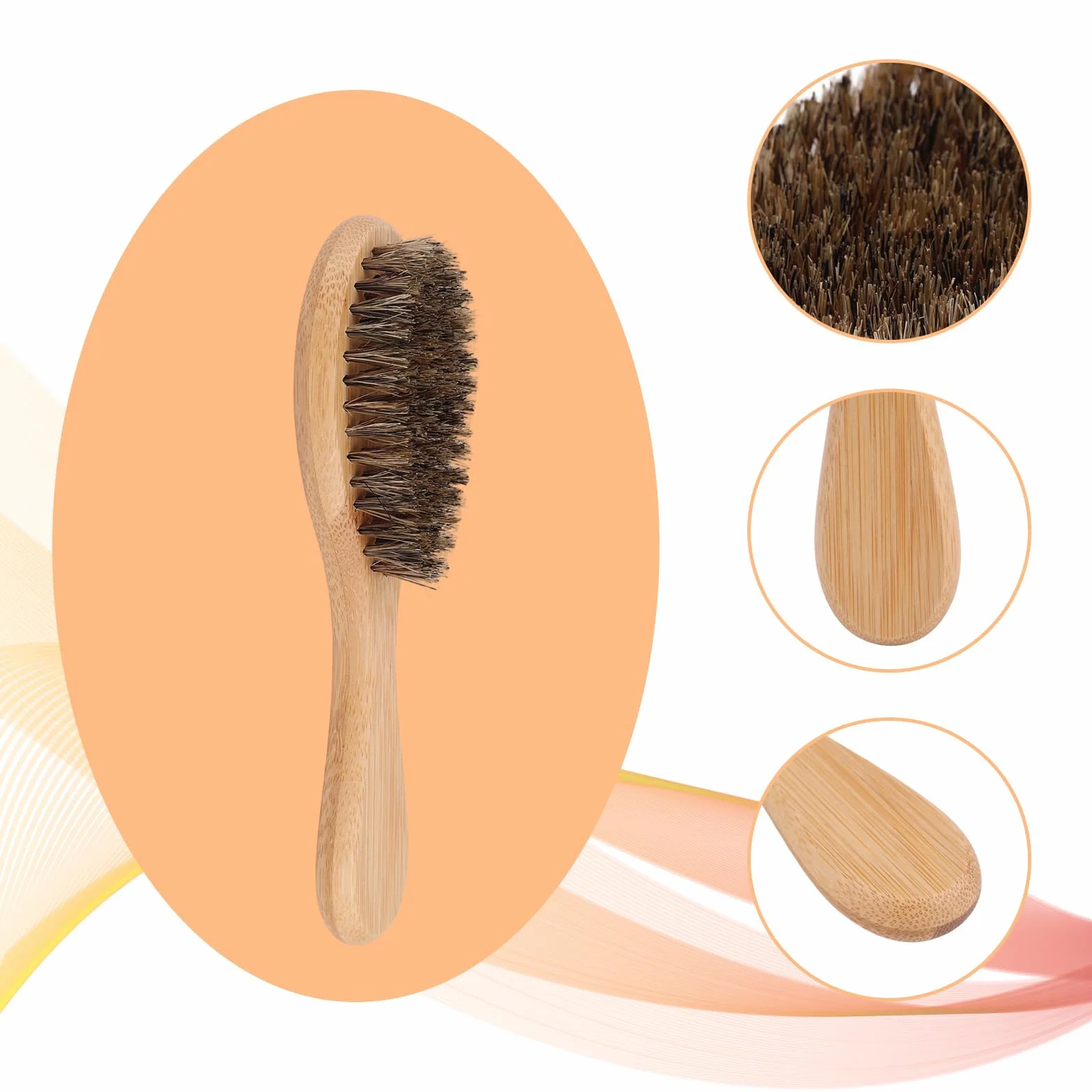 Brosse à Poils Souples pour Chiens et Chats, Poils Sanglier Brosse Ramasse avec Manche en Bois