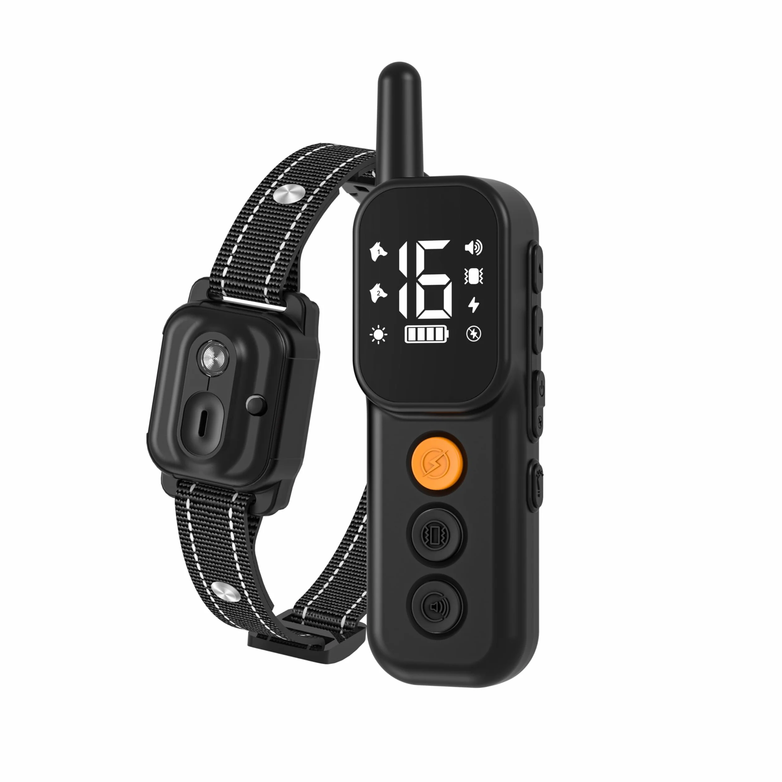 Collier de Dressage pour Chien IP67 1000m Double Canal avec Verrouillage de Sécurité Noir