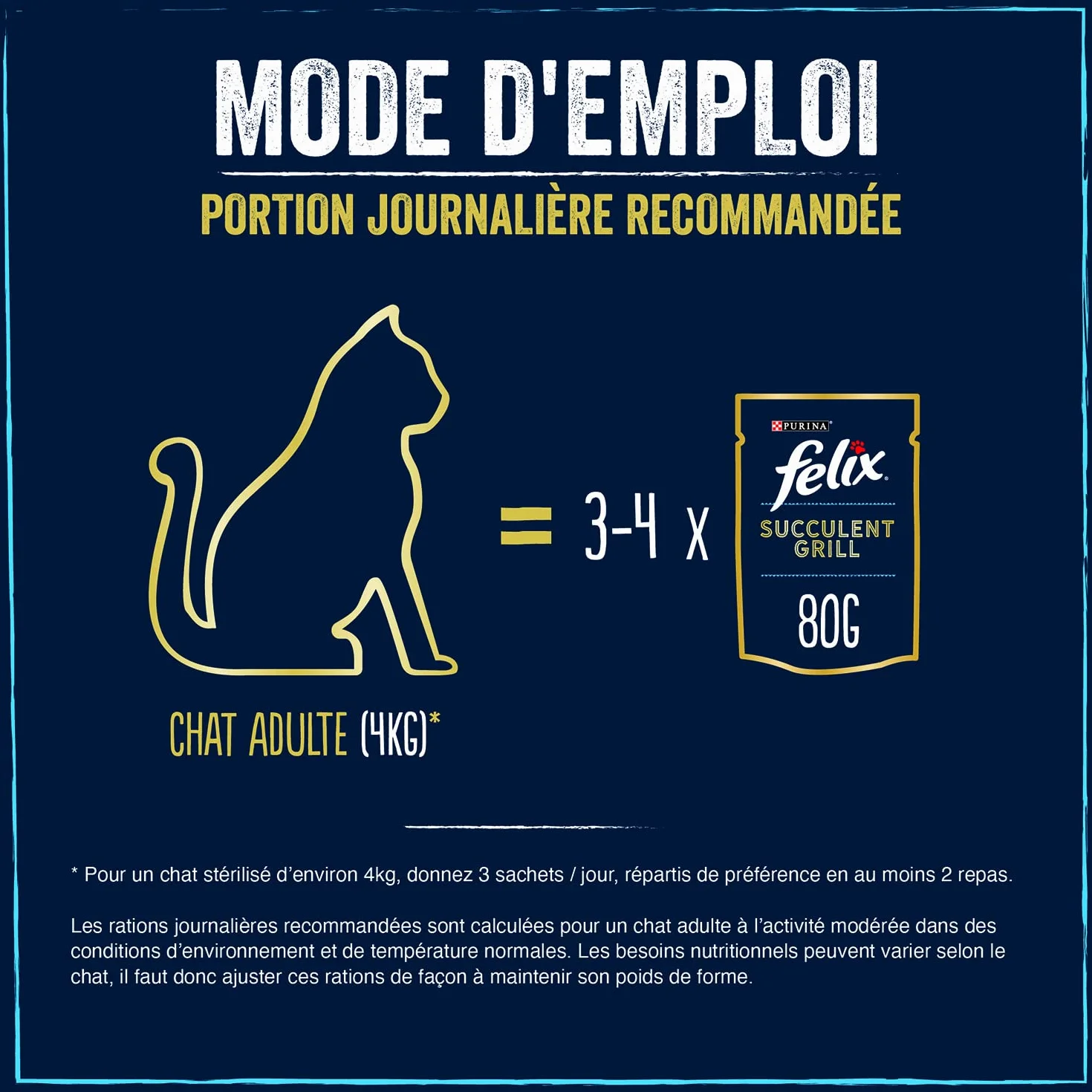 Felix Succulent Grill Aliment Complet pour Chat Adulte en Sauce 80g