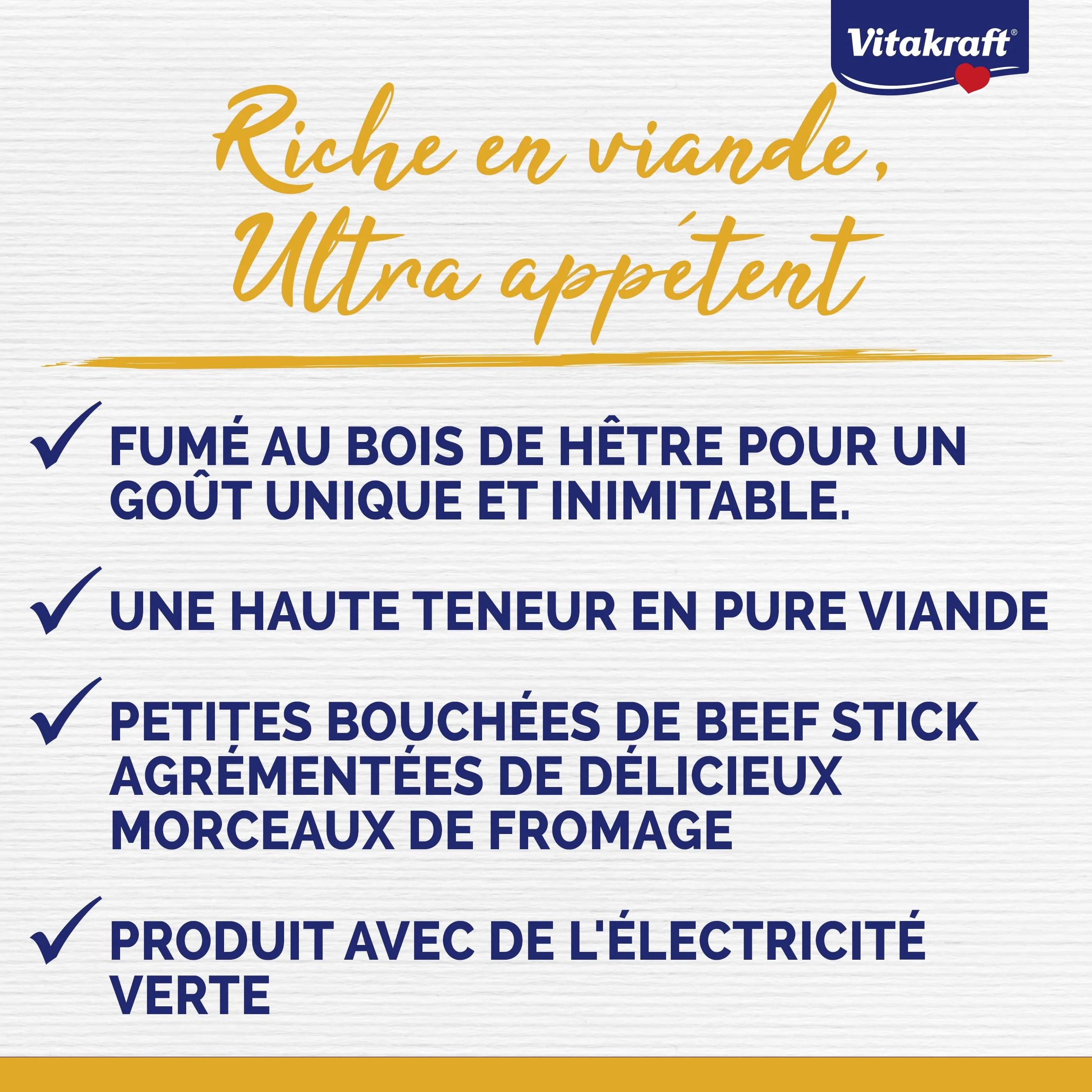 VITAKRAFT Beef Stick Quadros Friandises pour Chiens Sticks Viande Fromage sans Sucres Ajoutés 70G