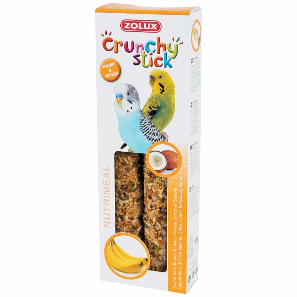 Zolux Crunchy Stick Friandise pour Perruche Noix de Coco/Banane 85 g