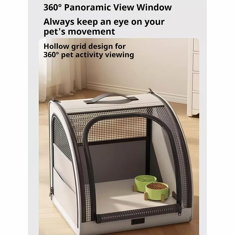 Cage de Transport Chien pour VW T-Roc/T-Cross/Multivan, Caisse Chien Voiture Coffre Siège Arrière, Tissu Oxford Respirant 3 Portes Éclair d'Habitacle,Grey