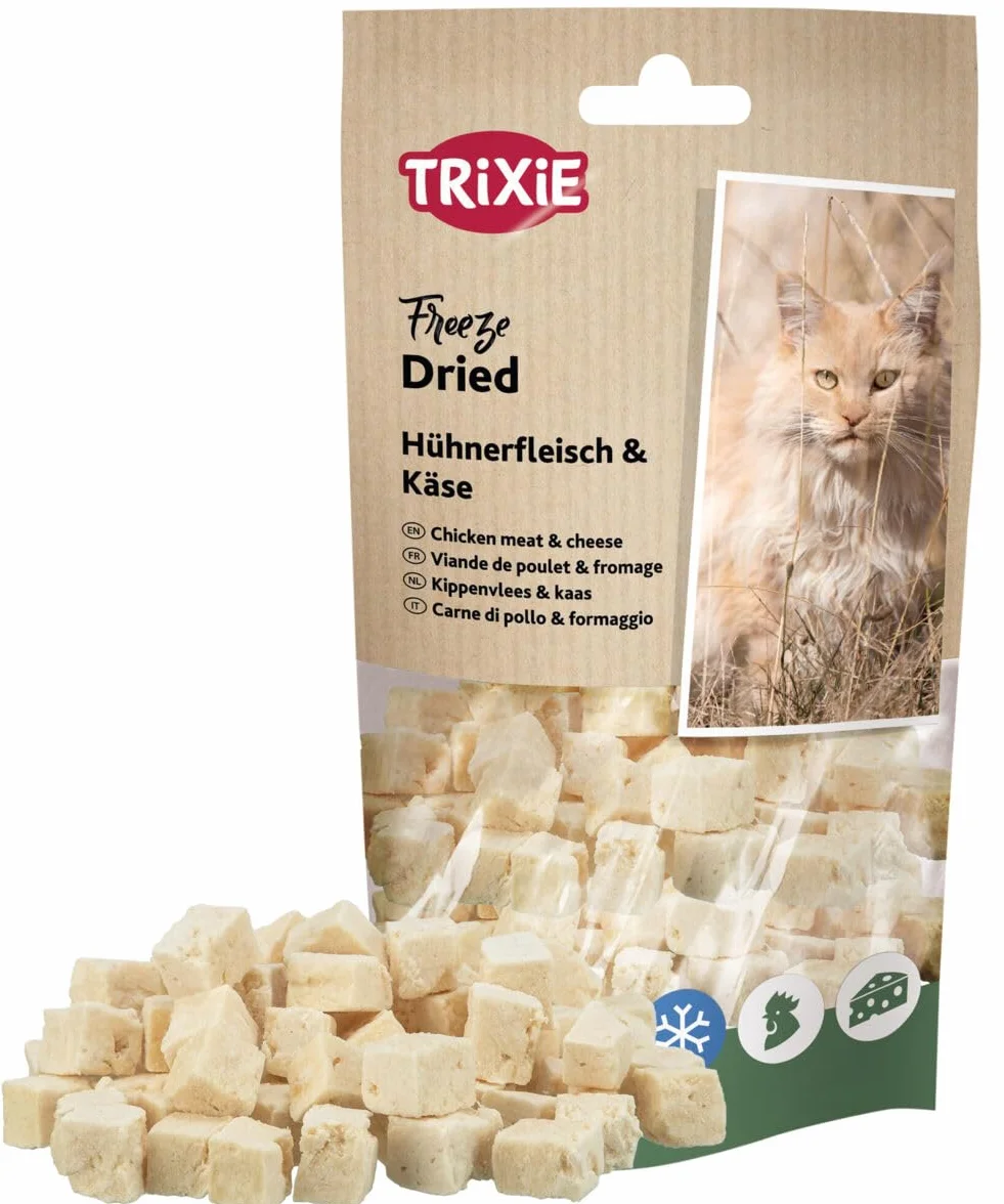 Trixie Freeze Dried Poulet & Fromage 3 x 25 g Snack lyophilisé pour Chats sans additifs