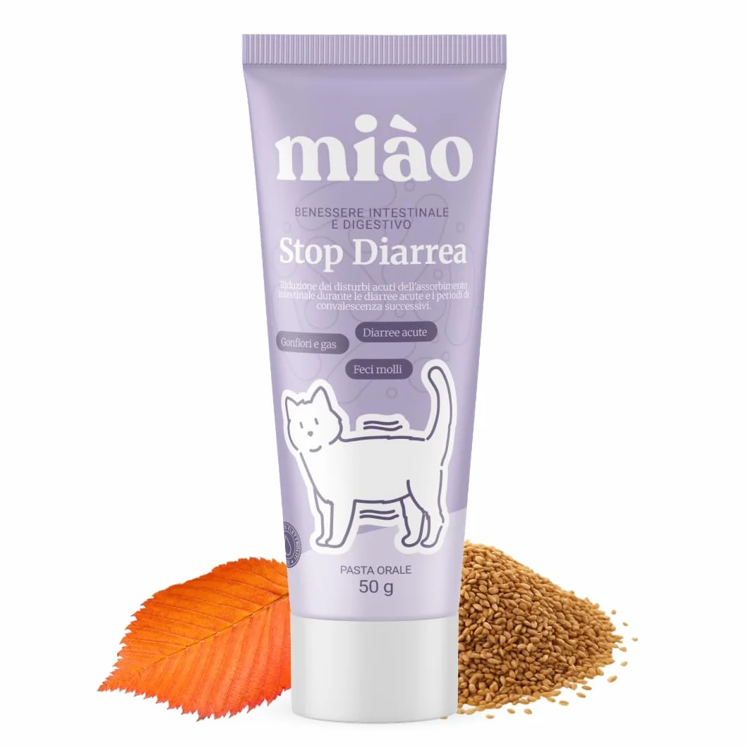 Miào Stop Diarrhée Chat Pâte – Soutien Intestinal Diarrhée Aiguë, Selles Fermes, Réhydratation Électrolytes