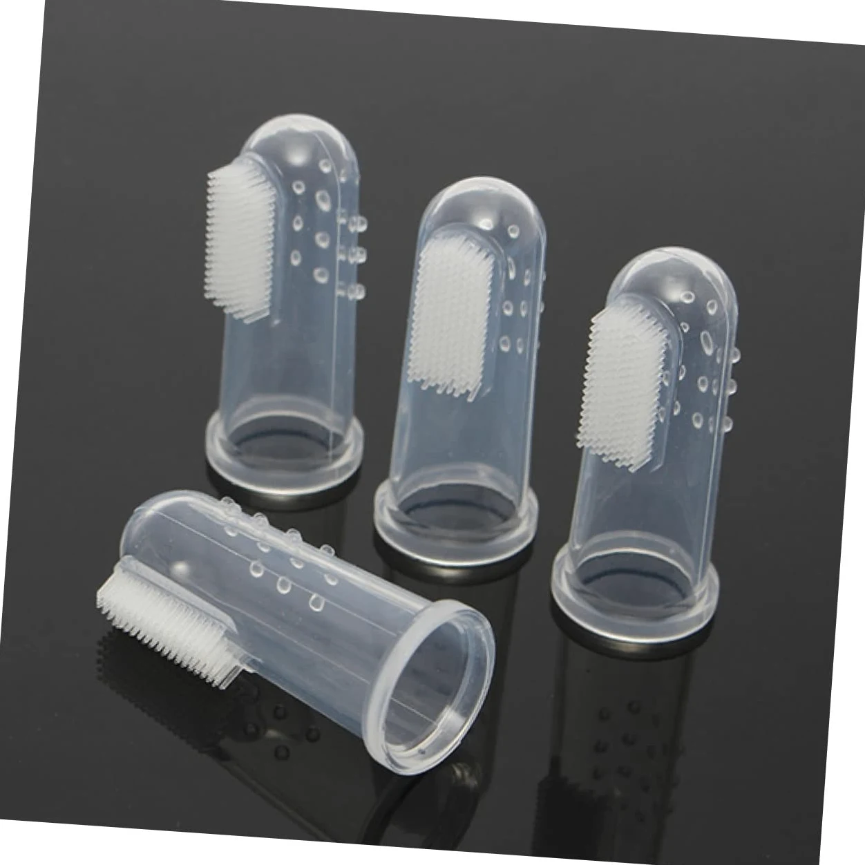 Sosoport Brosse à Dents pour Animaux en Silicone, Lot de 4 Brosses à Doigts pour Chat et Chiot, Nettoie et Masse les Gencives Efficacement