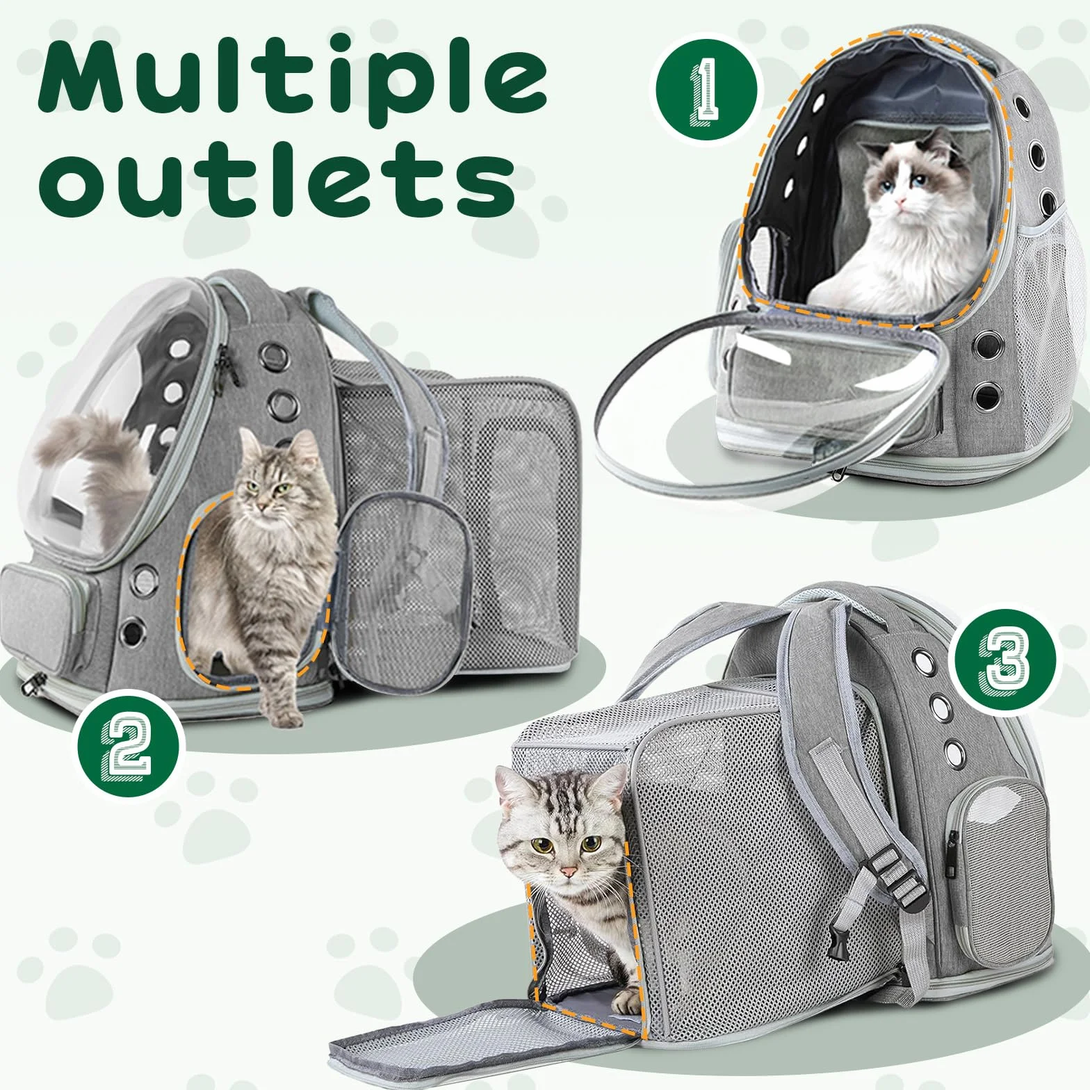 Sac à Dos pour Chat Respirant Grand Espace Sac Transport Chat Extensible avec Harnais Intérieur pour Voyager Randonnée
