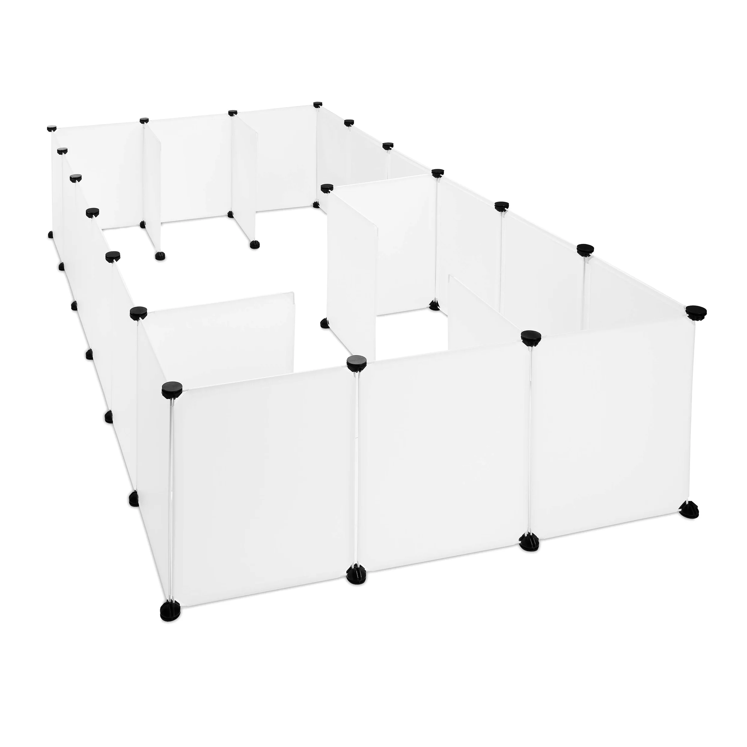 Relaxdays Enclos pour Petits Animaux Domestiques Plastique DIY Parc Extensible Cage Clapier Pack de 24, Blanc