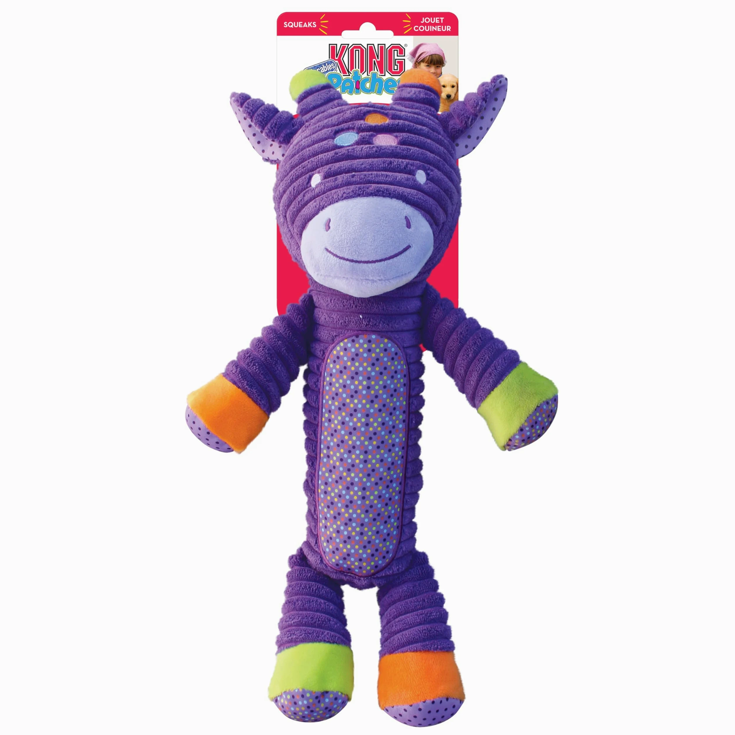 KONG Company 38742120 : Patches Adorables Jouet en peluche pour chien, Girafe XL