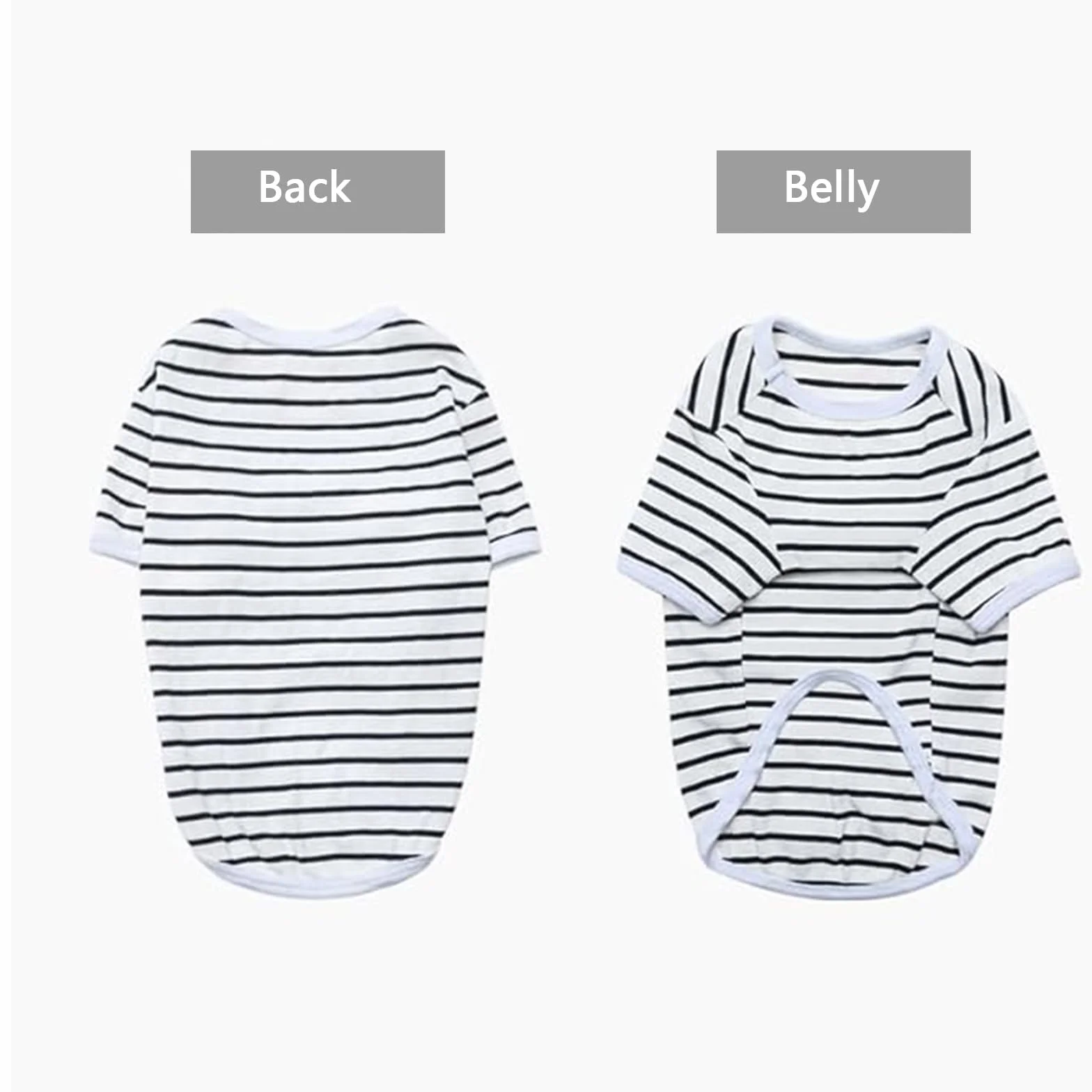 T-Shirt à Rayures pour Chien Chemises d'Été en Coton Doux Respirant Chihuahua Manches Courtes Vêtements Petit