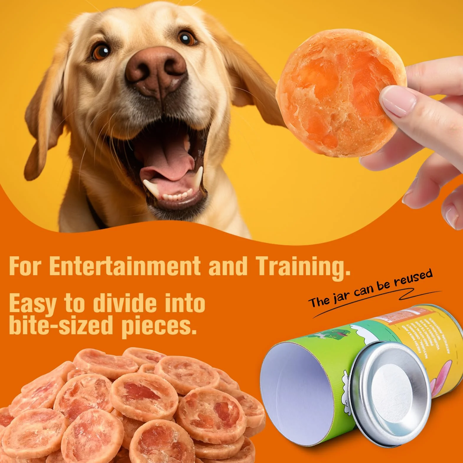 Chips croustillantes de Poulet pour Chiens 70g - Friandises Premium Naturelles, Forte teneur en Viande fraîche, Faible en Graisse, Haute en protéines, idéales pour entraînement & récompenses