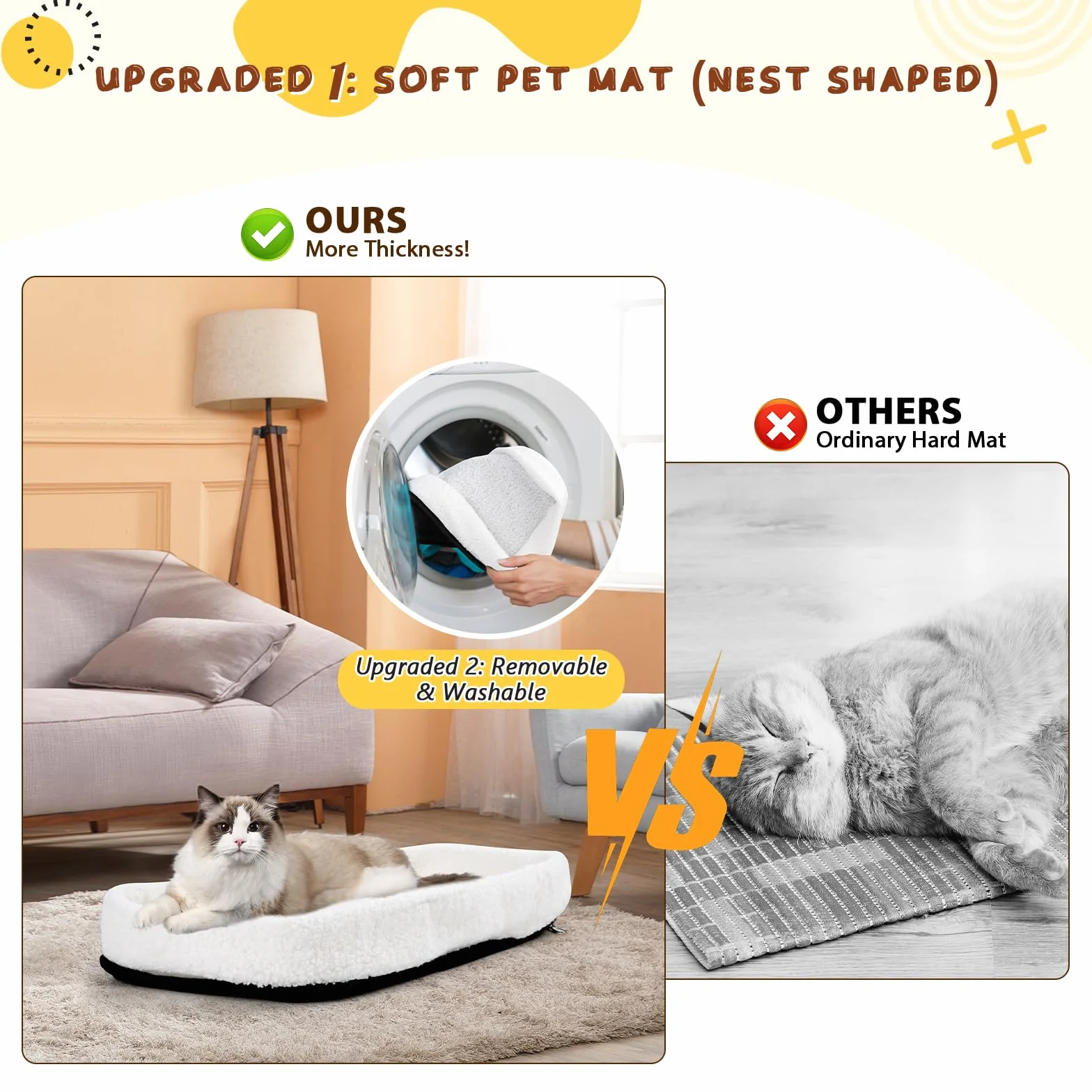Romon Sac Transport Chat Chien Respirant Pliable 6 kg Matelas en Peluche Bandoulière Réglable 17.3x11x9.8 inch Noir