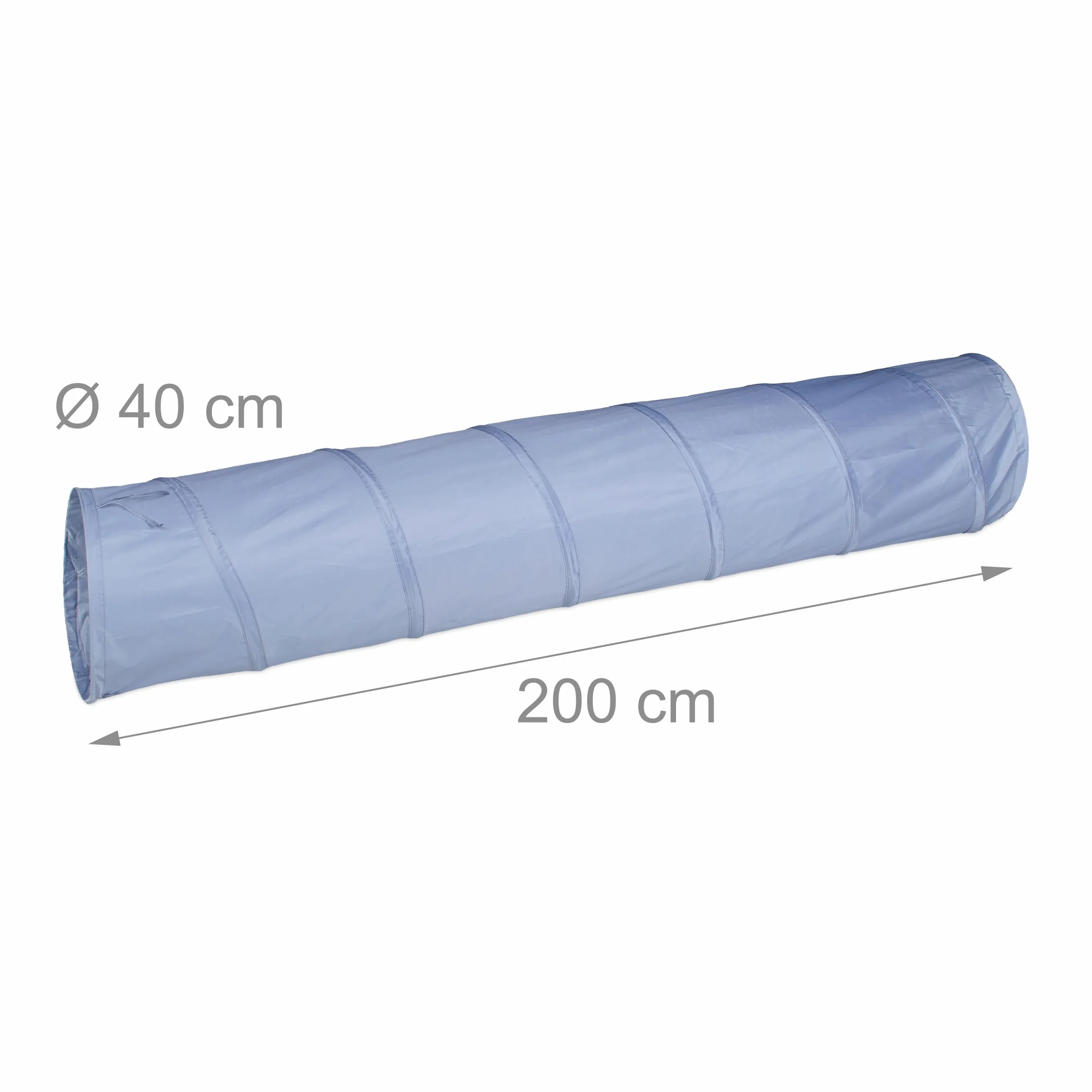 Relaxdays Tunnel d'agilité pour Chien 2 mètres 40 cm Pliable Gris